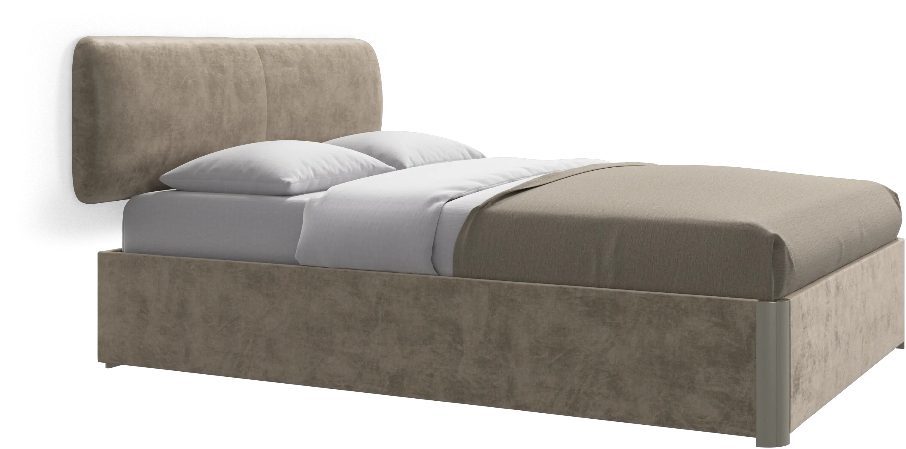 Element lit, tête de lit murale, avec lattes et solution de stockage, excl. matelas