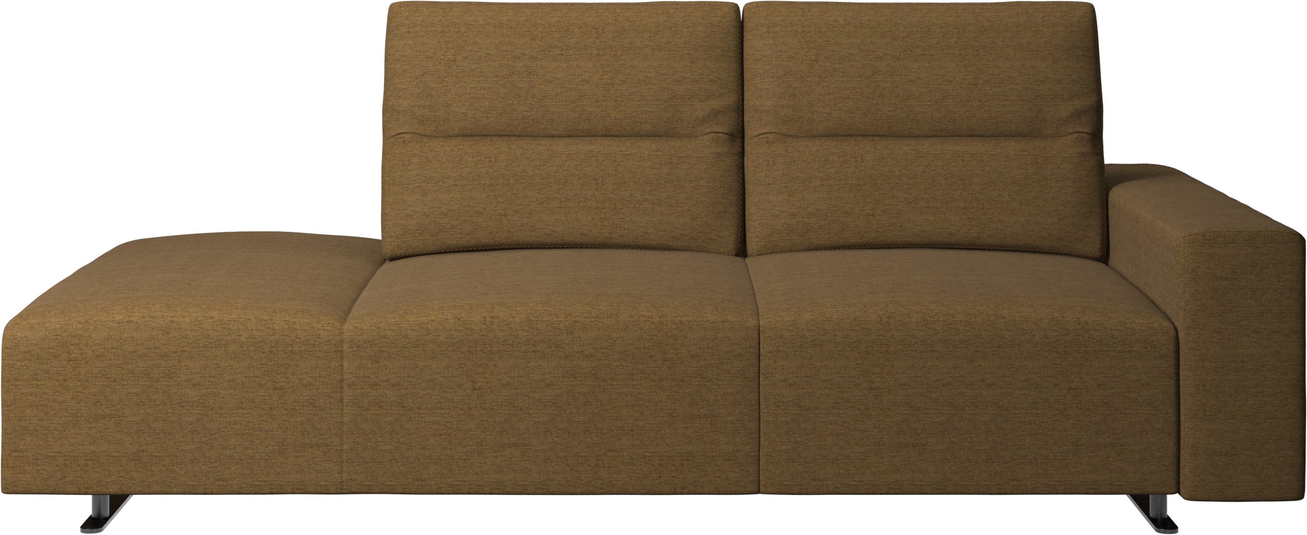 Hampton Sofa mit verstellbarem Rücken- und Loungemodul auf der linken Seite, Staufach und Armlehne rechts