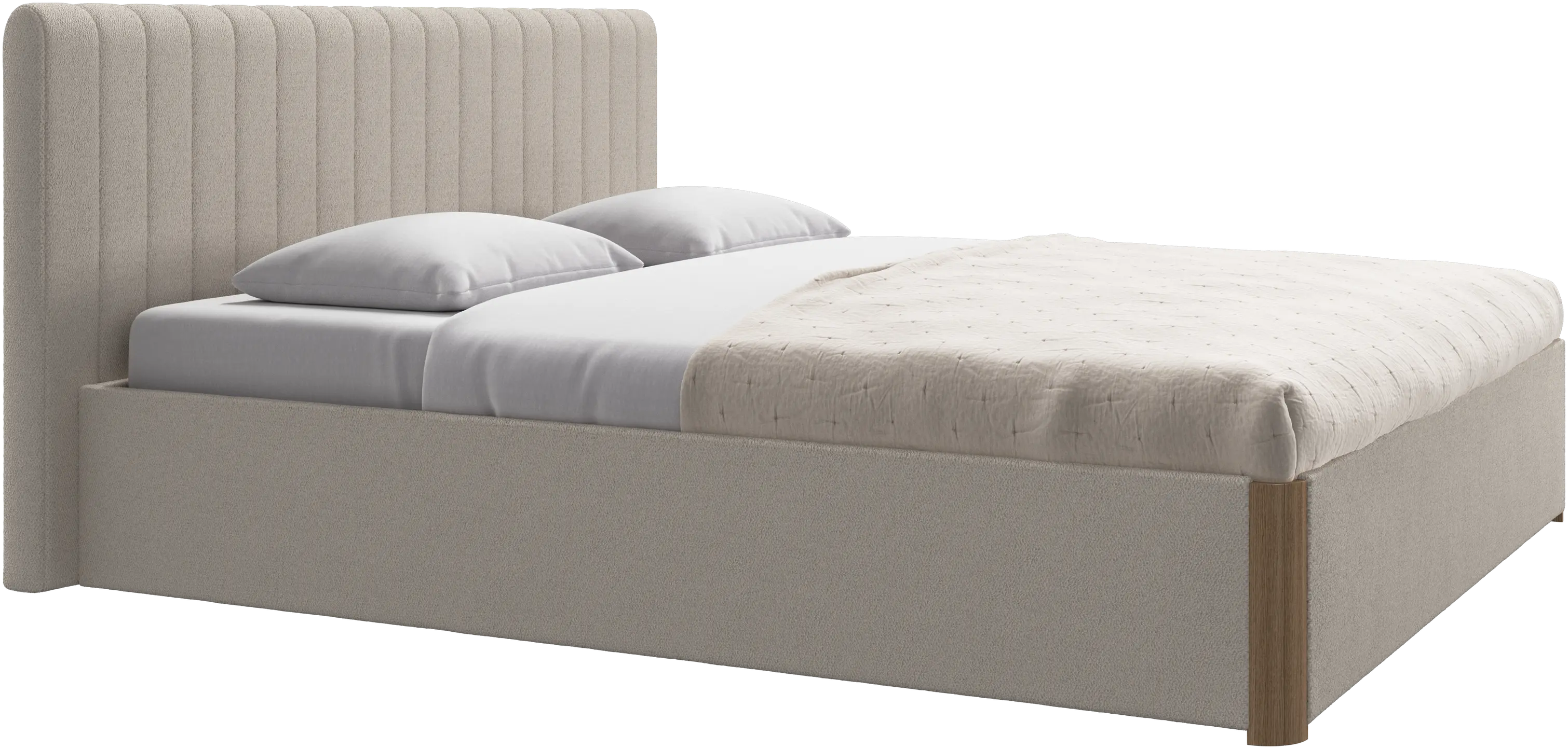 Element bed, bed-mounted headboard, with slats and storage solution, excl. mattress