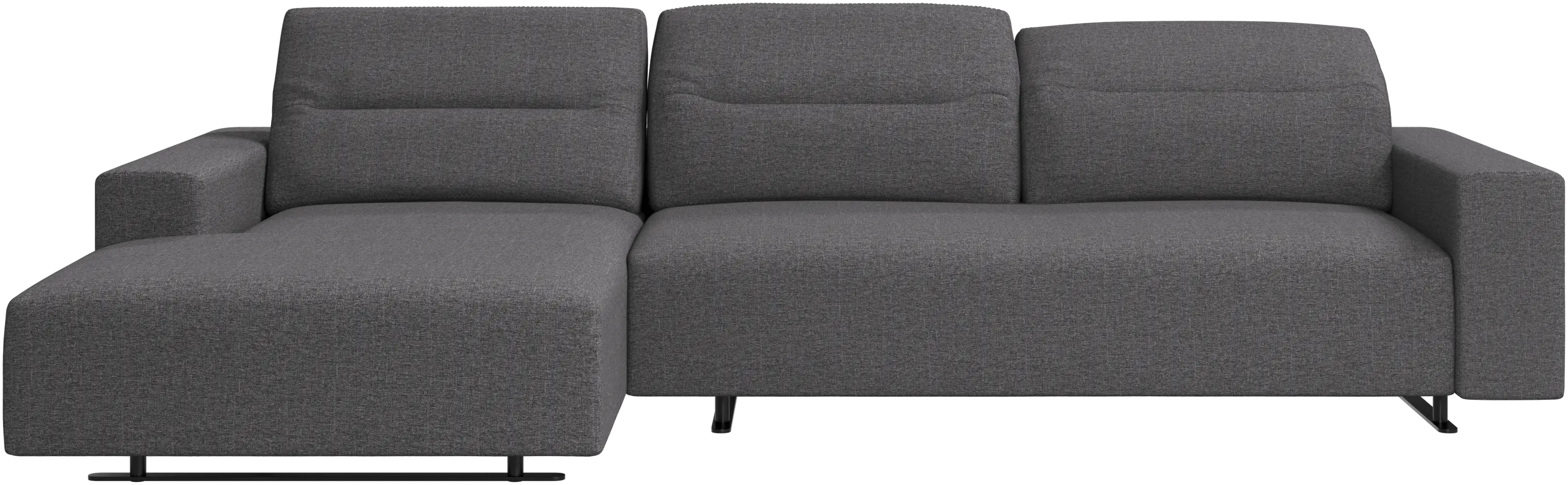 Hampton sofa with adjustable back and resting unit left side, storage right side