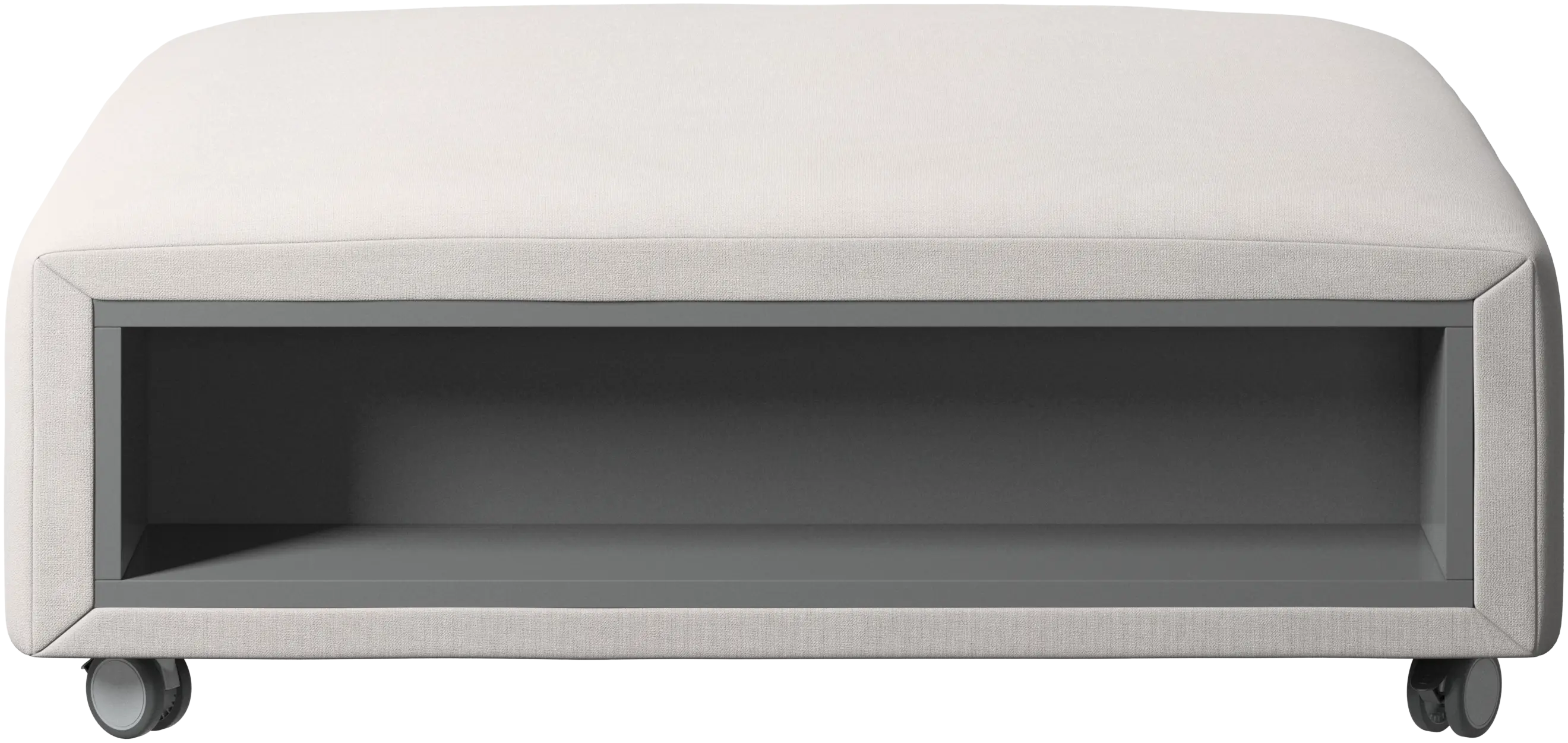 Hampton footstool on wheels with storage left and right sides