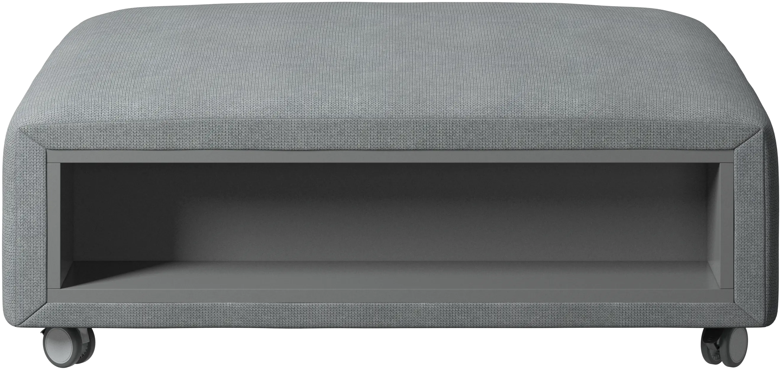 Hampton footstool on wheels with storage left and right sides