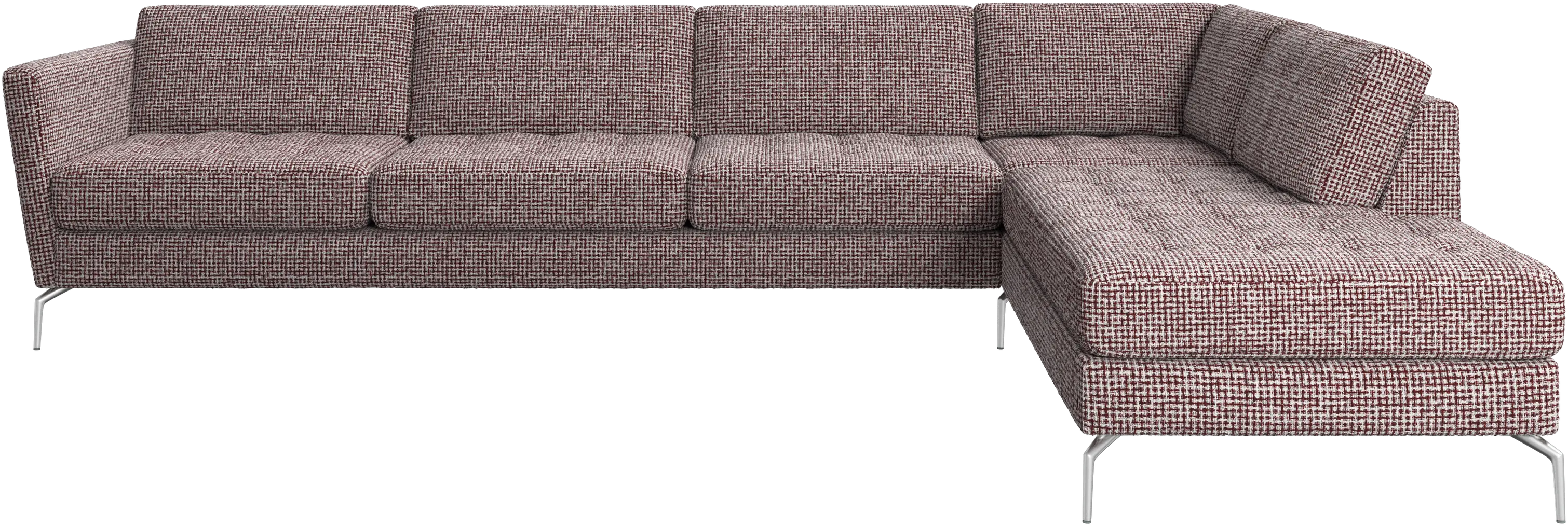 Osaka corner sofa with lounging unit, tufted seat