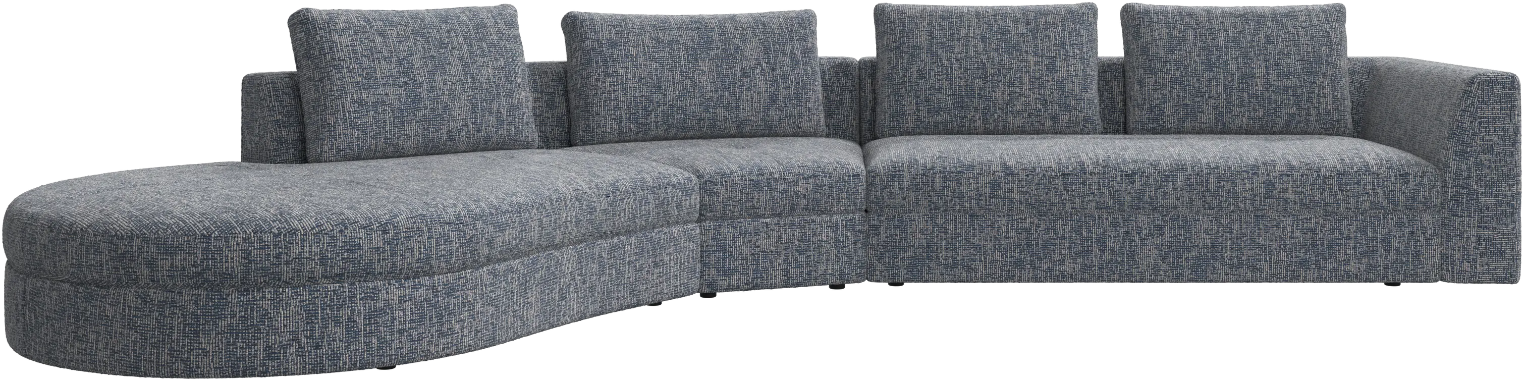 Bergamo sofa with round lounging unit, left