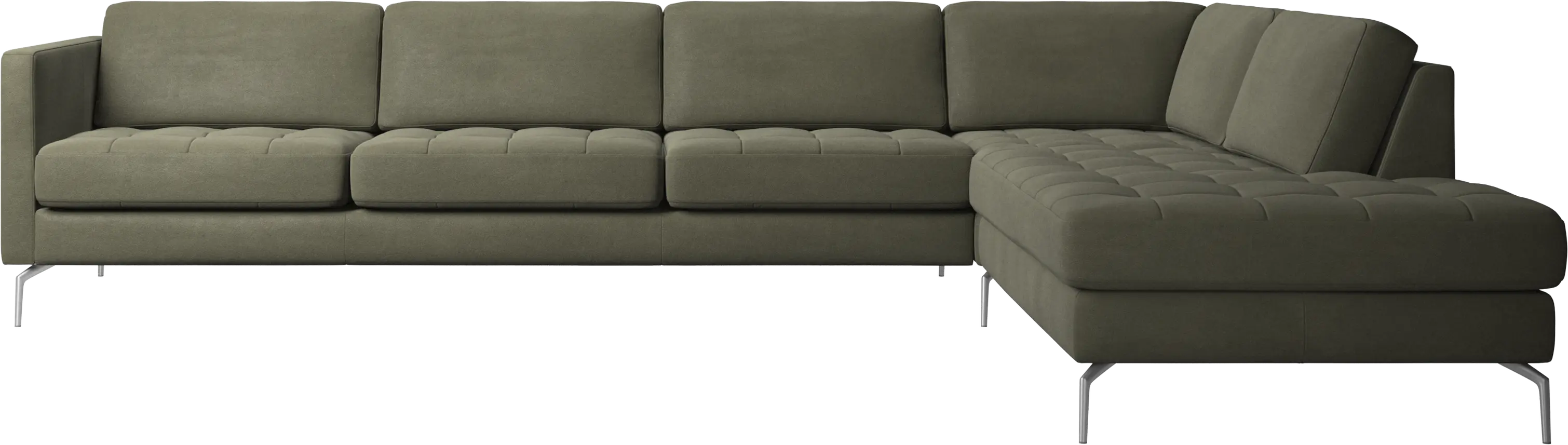 Osaka corner sofa with lounging unit, tufted seat