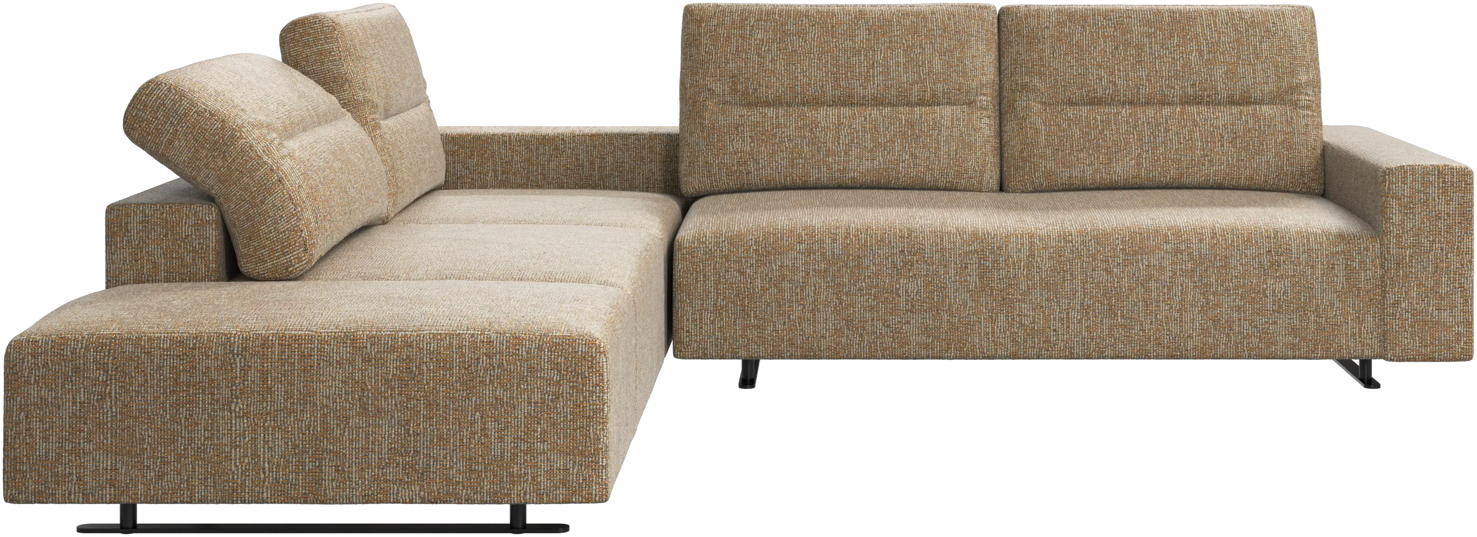 Hampton corner sofa with adjustable back and lounging unit