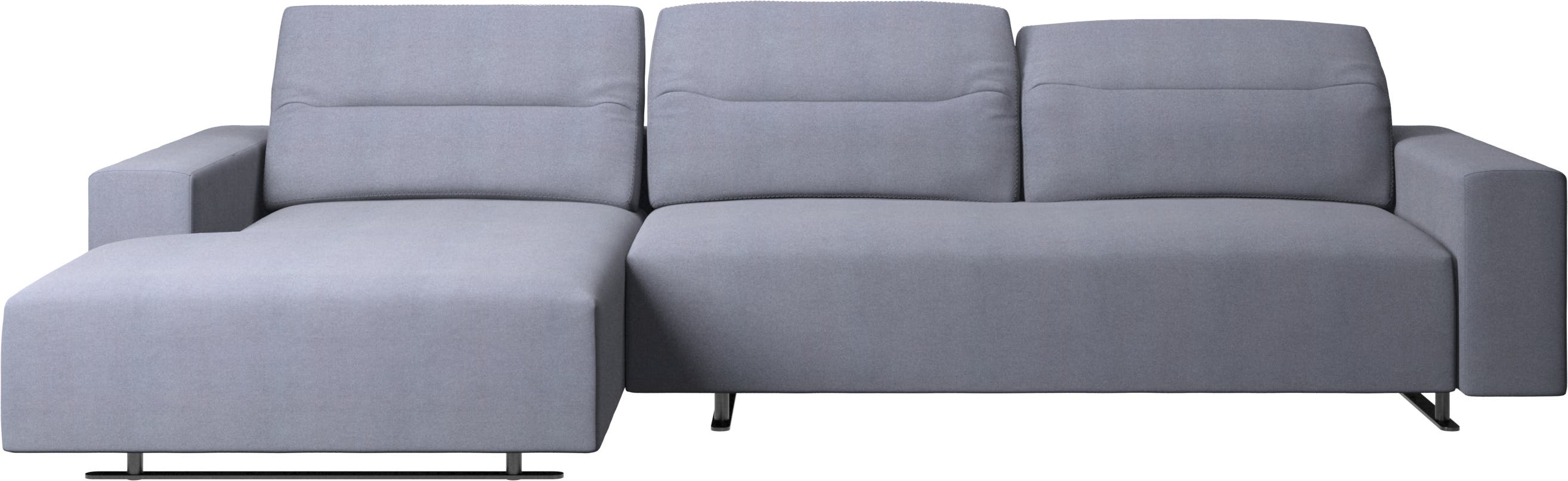 Hampton sofa with adjustable back, resting unit and storage left side