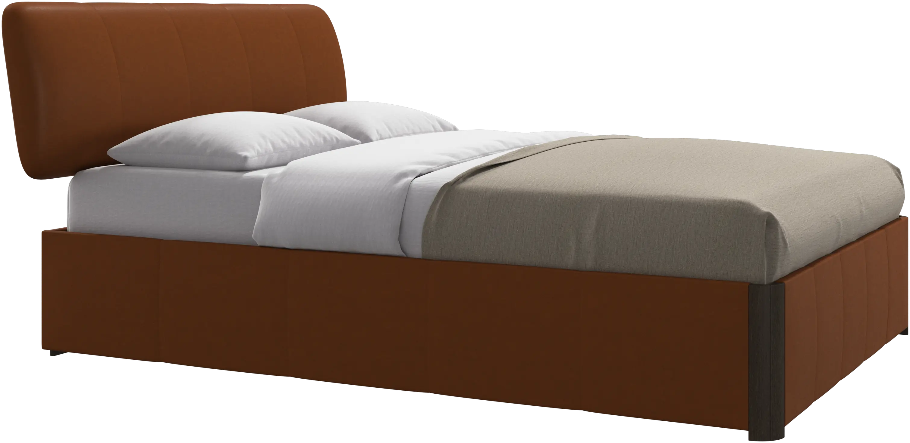 Element bed, bed-mounted headboard, with slats and storage solution, excl. mattress