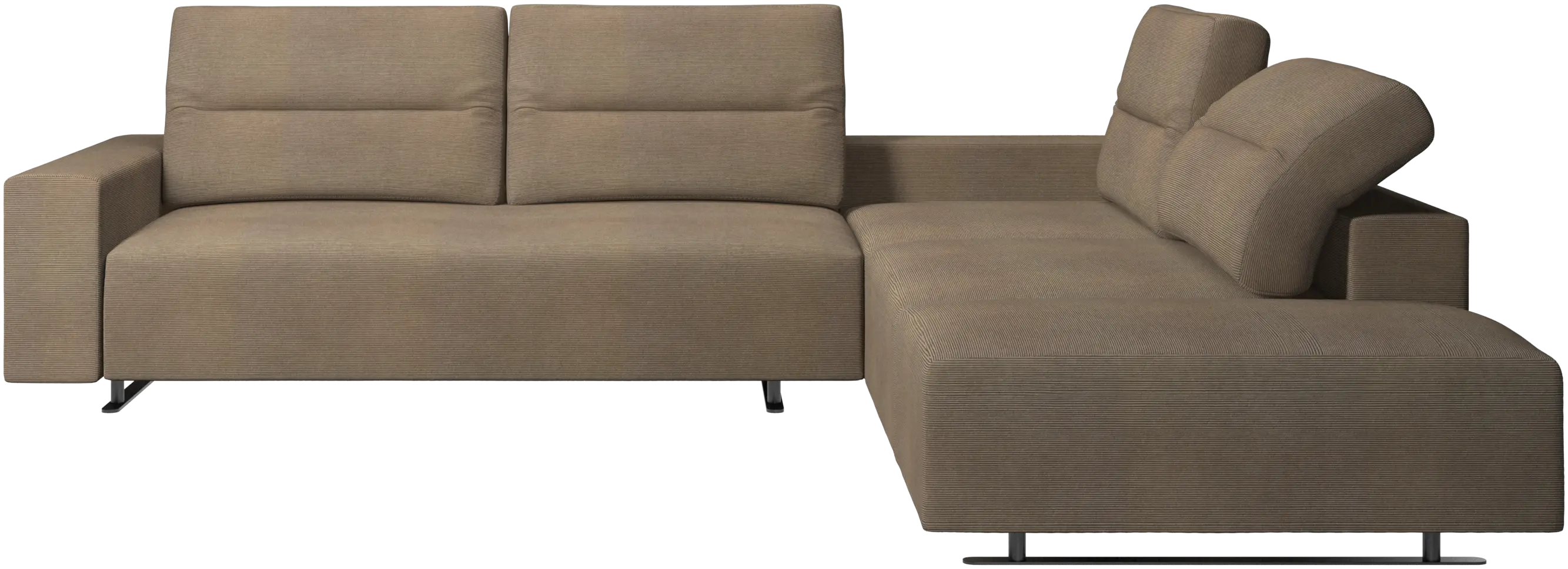 Hampton corner sofa with adjustable back and lounging unit