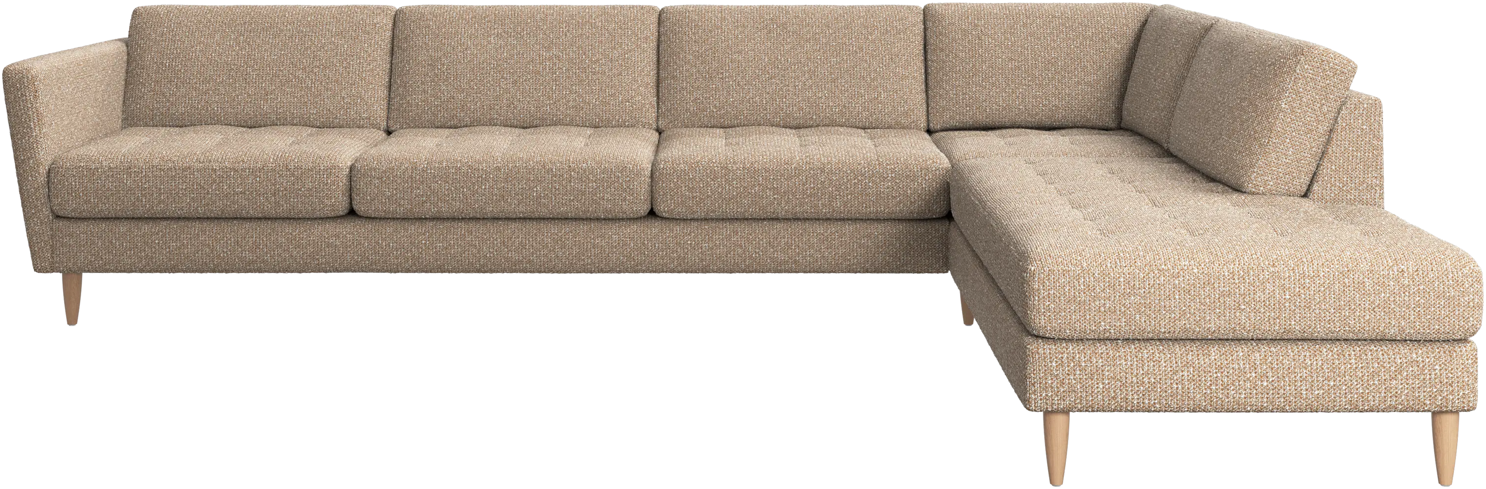 Osaka corner sofa with lounging unit, tufted seat