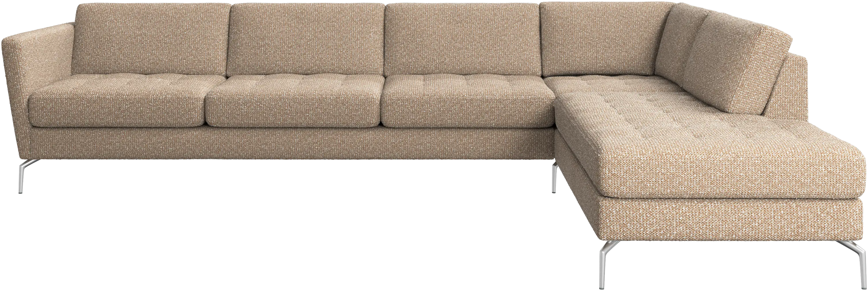 Osaka corner sofa with lounging unit, tufted seat
