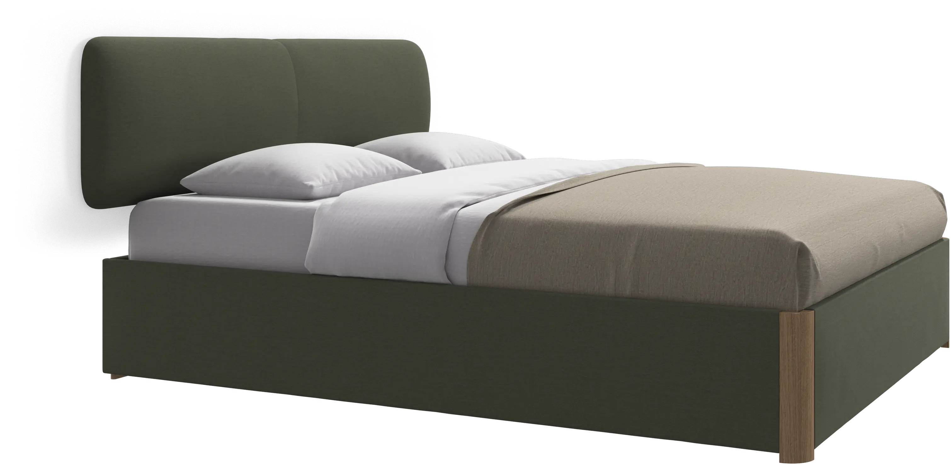 Element bed, wall-mounted headboard, with slats and storage solution, excl. mattress