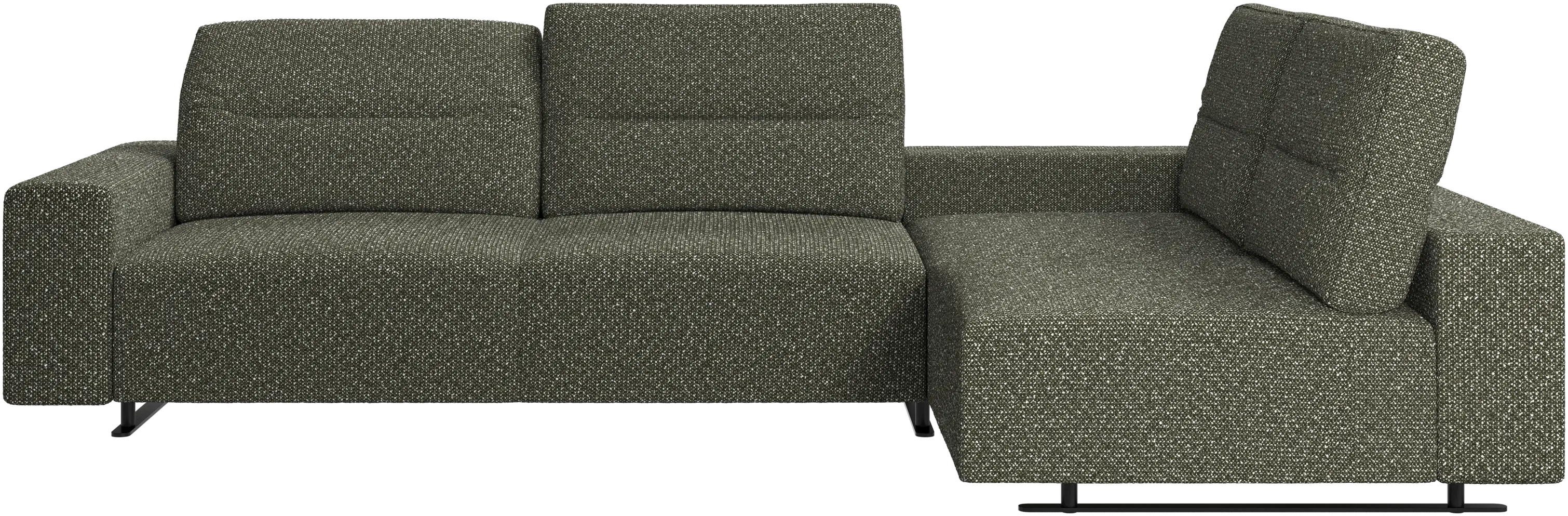 Hampton corner sofa with adjustable back and storage on left side
