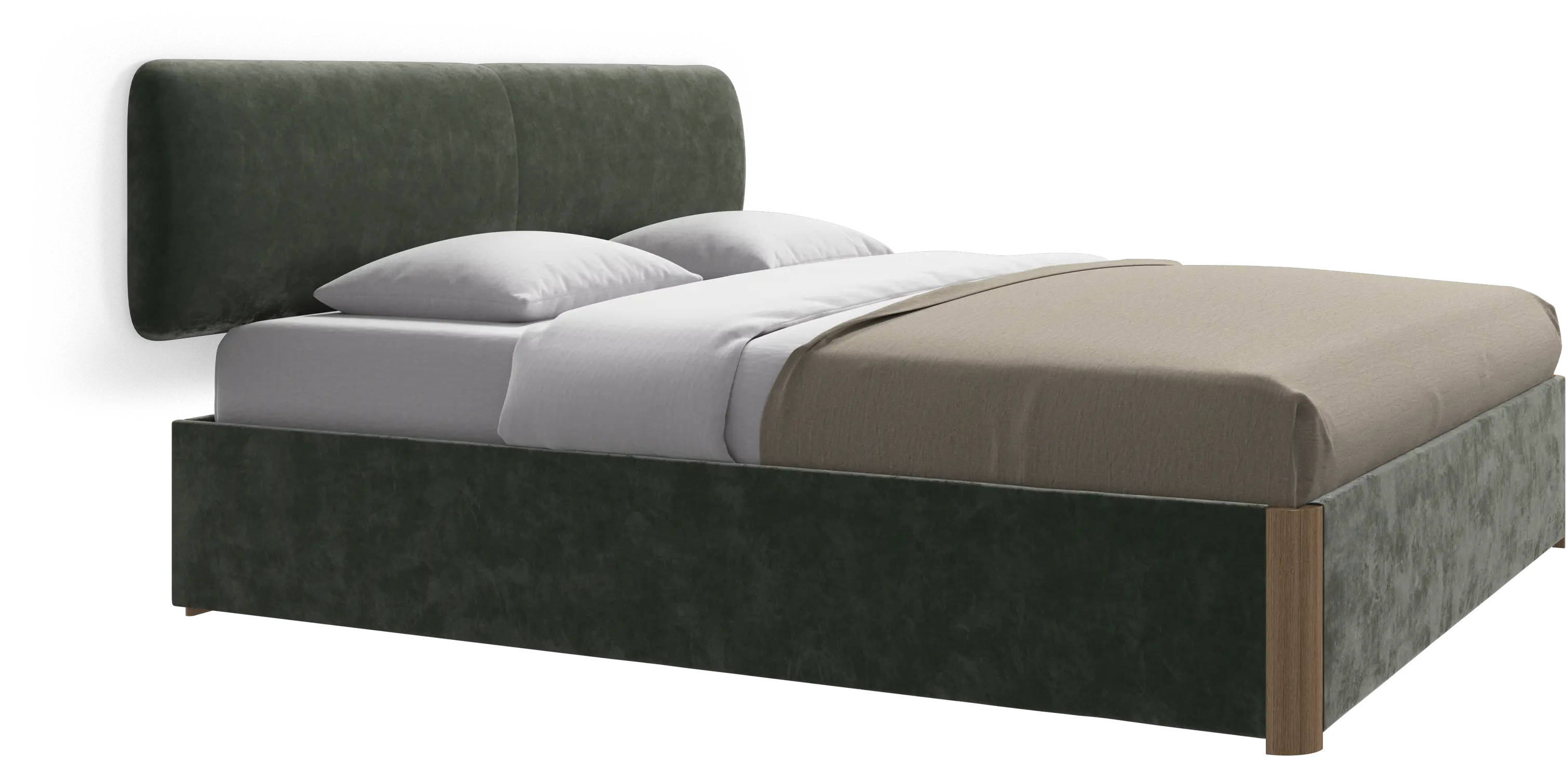 Element bed, wall-mounted headboard, with slats and storage solution, excl. mattress