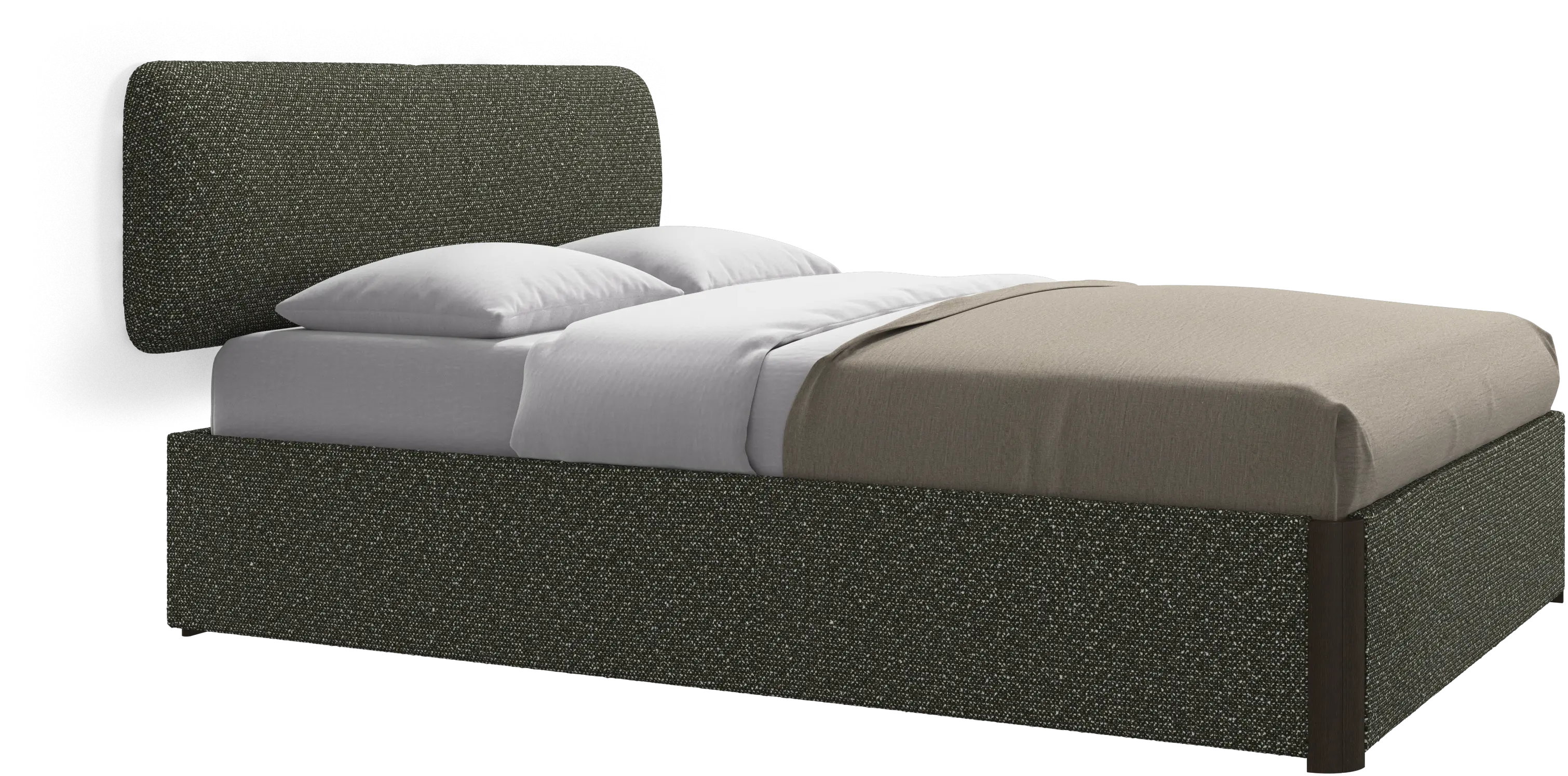 Element bed, wall-mounted headboard, with slats and storage solution, excl. mattress