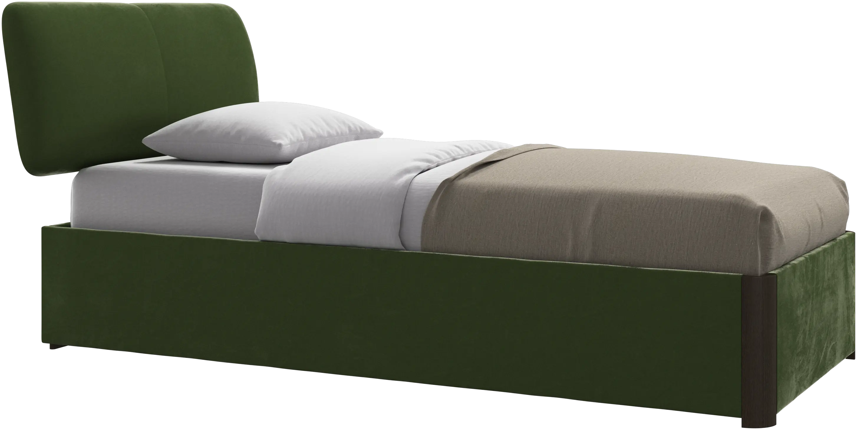 Element cama, cabecero montado en la cama, con láminas y solución de almacenamiento, excl. colchón