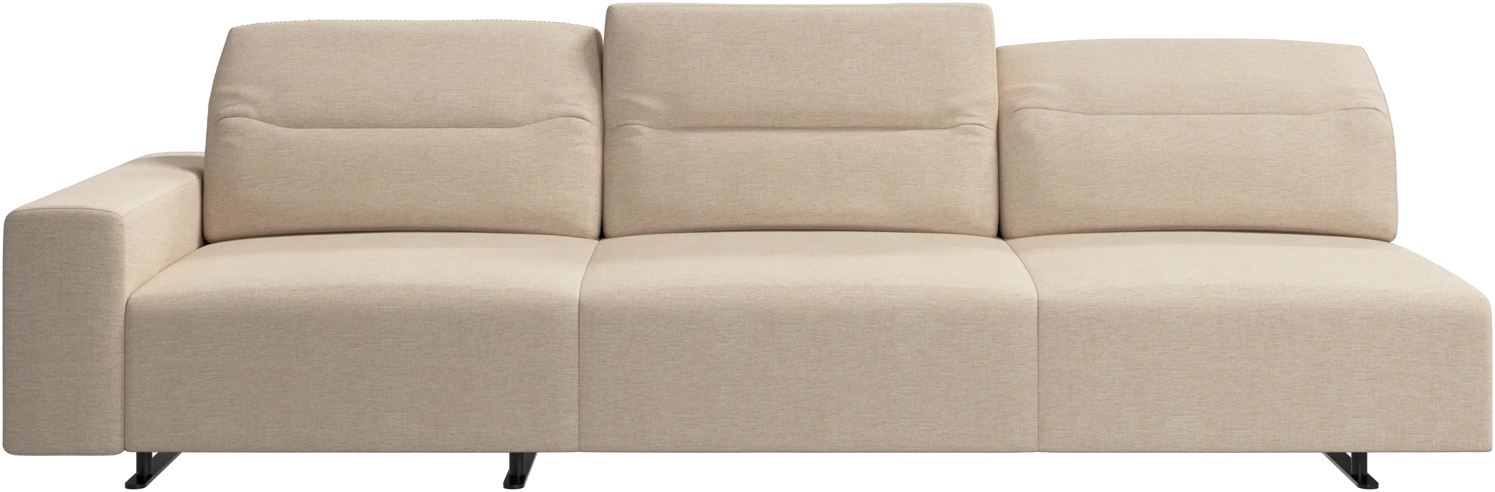 Hampton sofa with adjustable back and storage on the left side