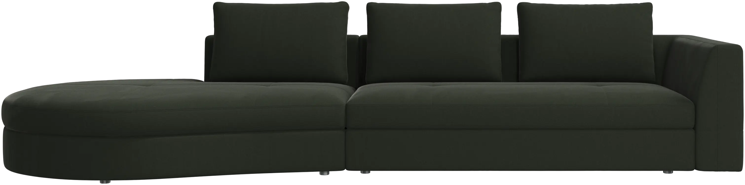 Bergamo sofa with round lounging unit, left
