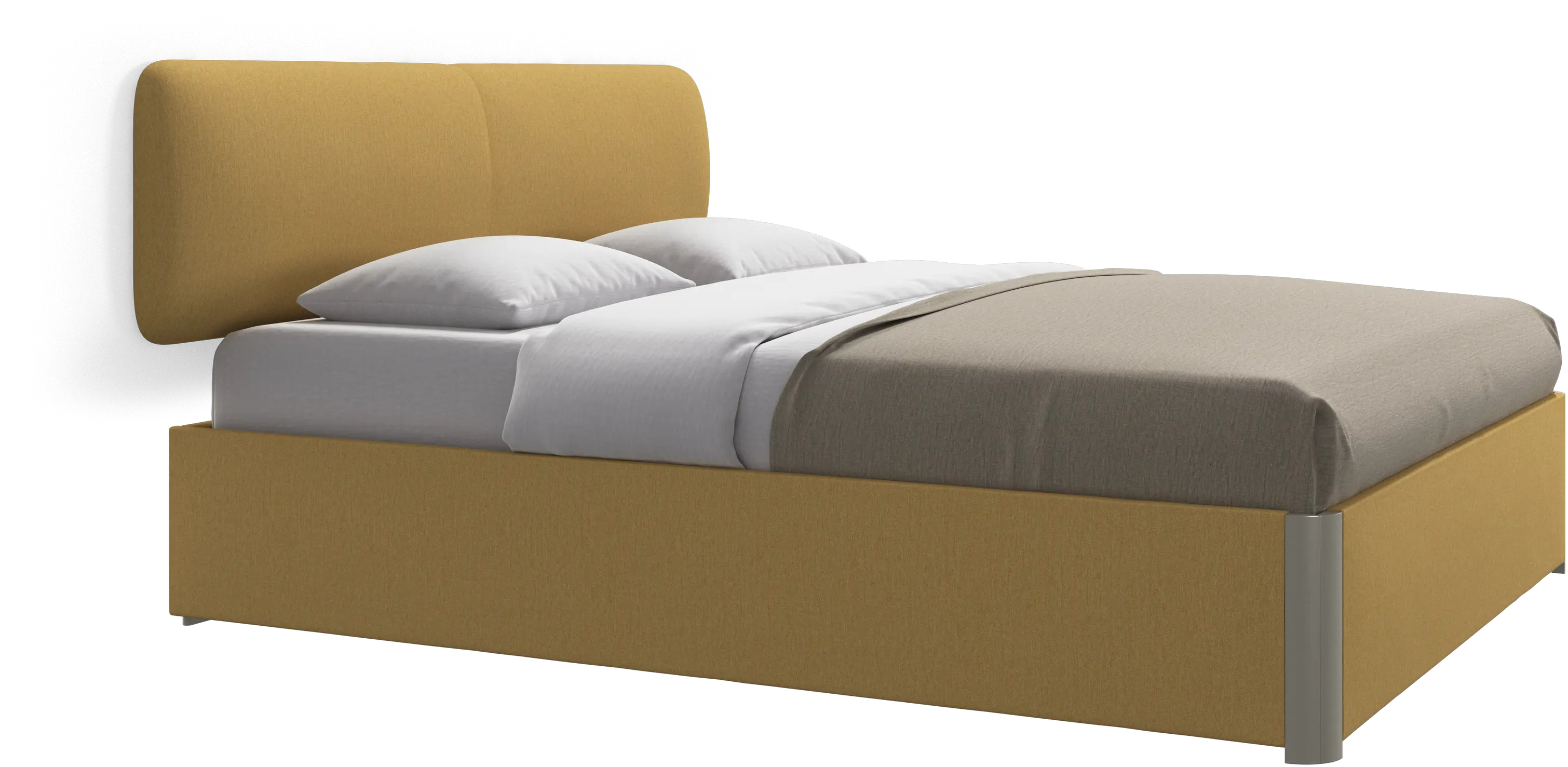 Element bed, wall-mounted headboard, with slats and storage solution, excl. mattress