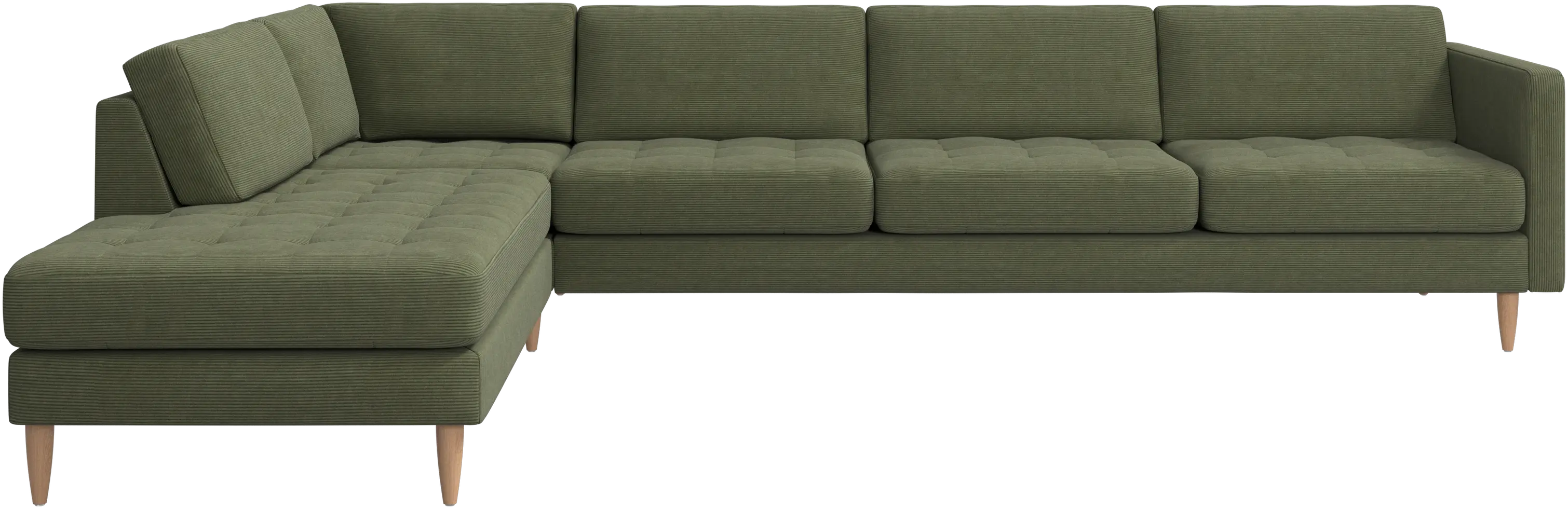 Osaka corner sofa with lounging unit, tufted seat