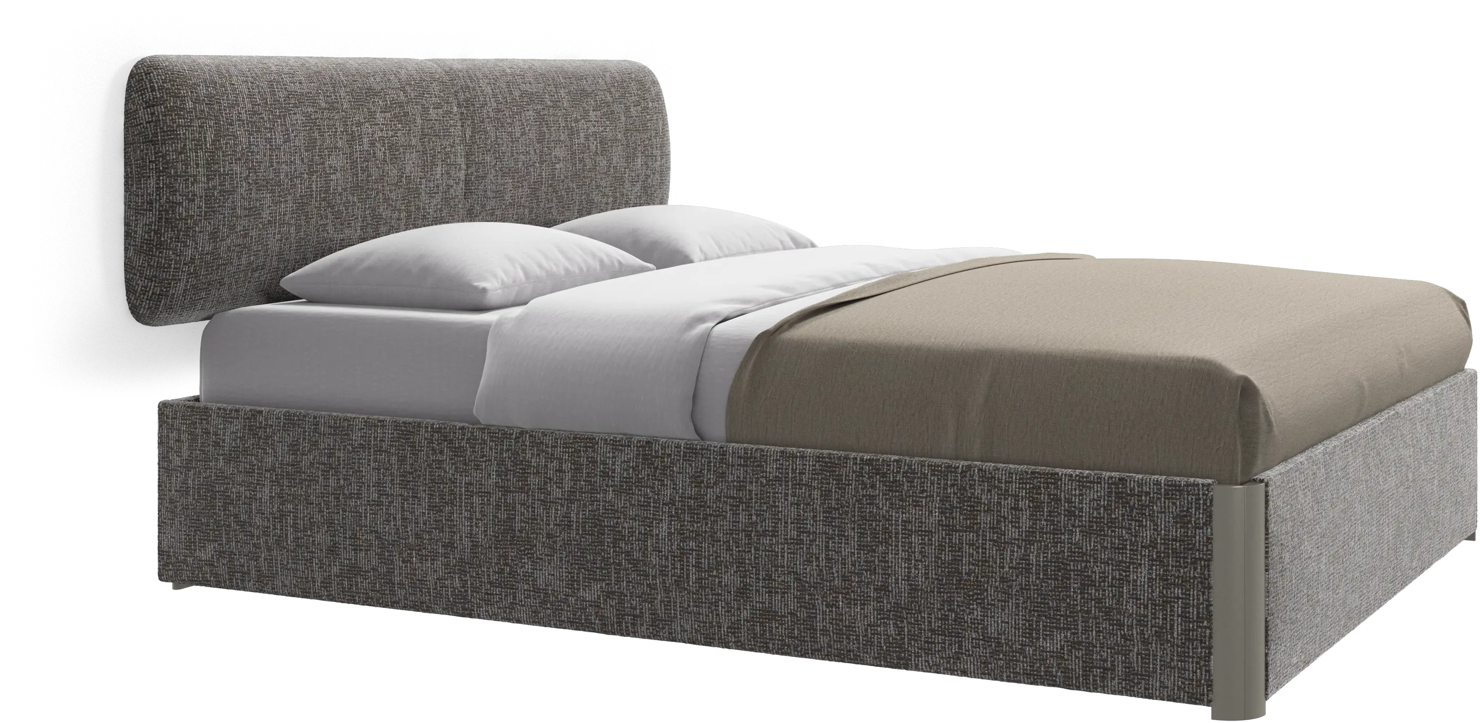 Element lit, tête de lit murale, avec lattes et solution de stockage, excl. matelas