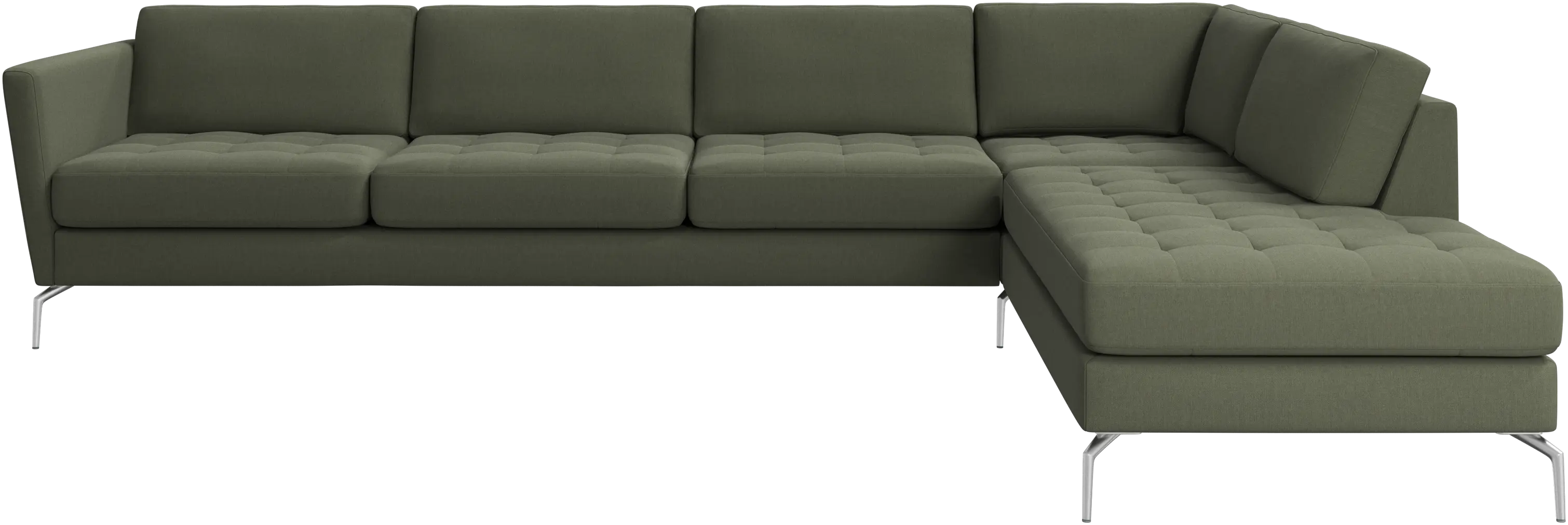 Osaka corner sofa with lounging unit, tufted seat