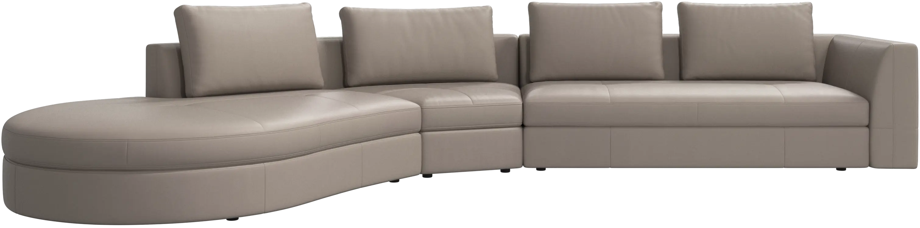 Bergamo sofa with round lounging unit, left