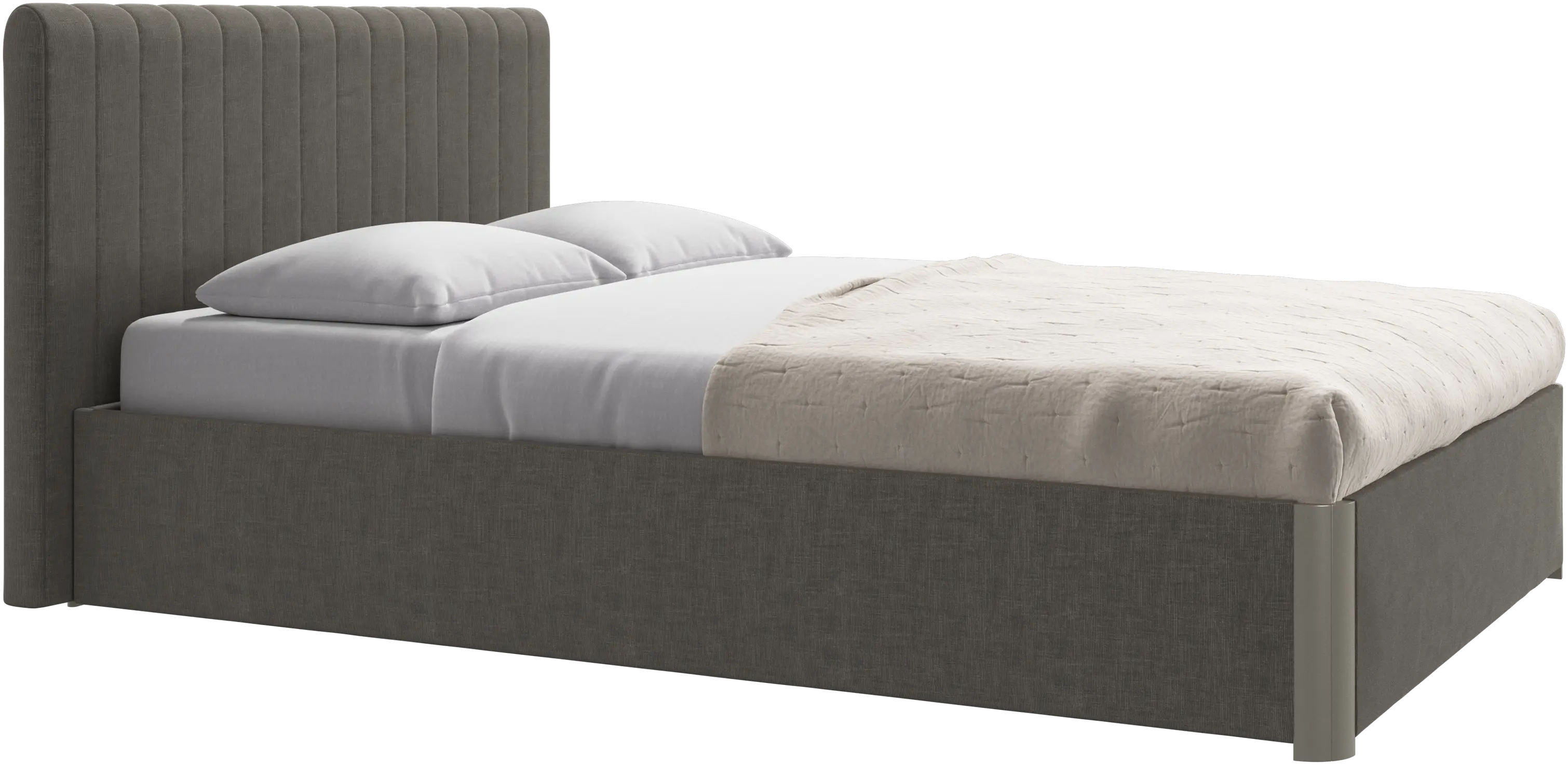Element bed, bed-mounted headboard, with slats and storage solution, excl. mattress