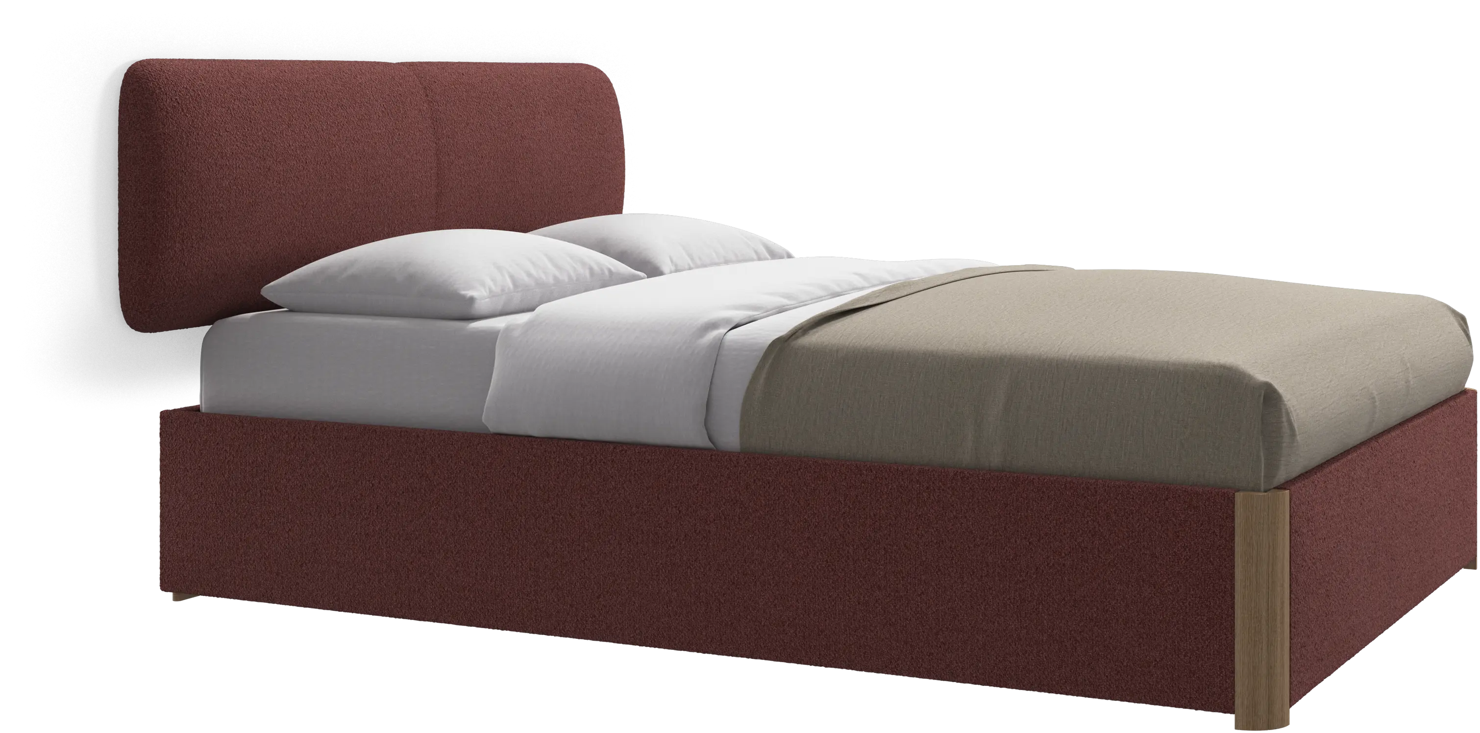 Element bed, wall-mounted headboard, with slats, excl. mattress