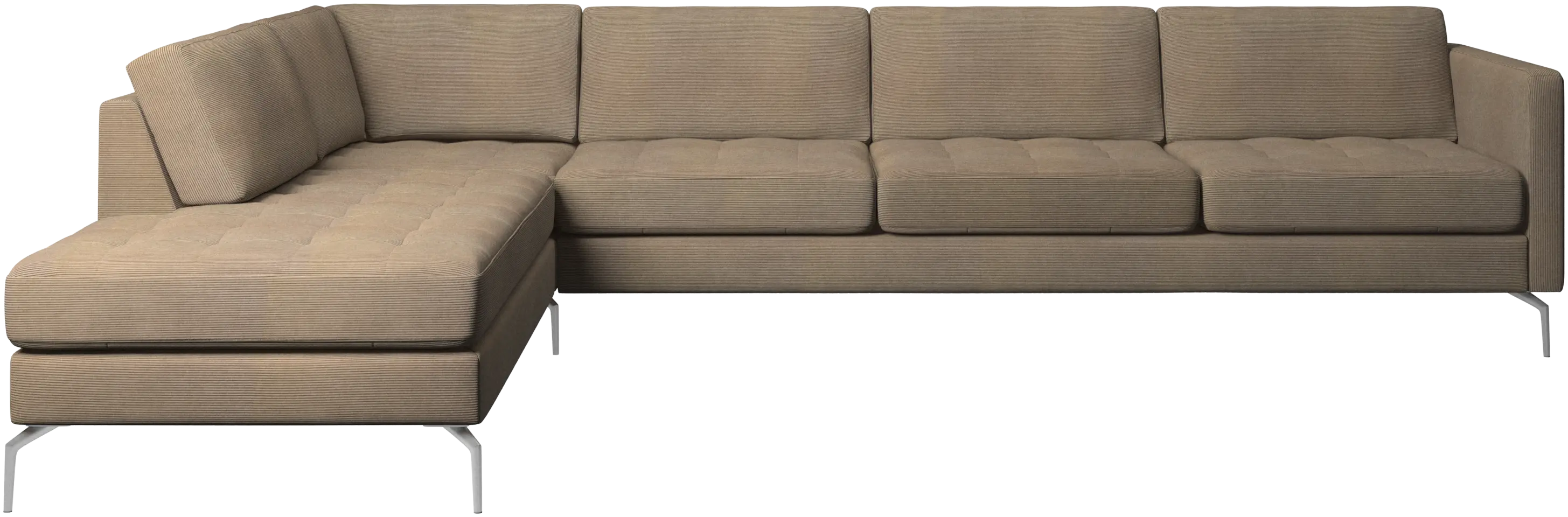 Osaka corner sofa with lounging unit, tufted seat