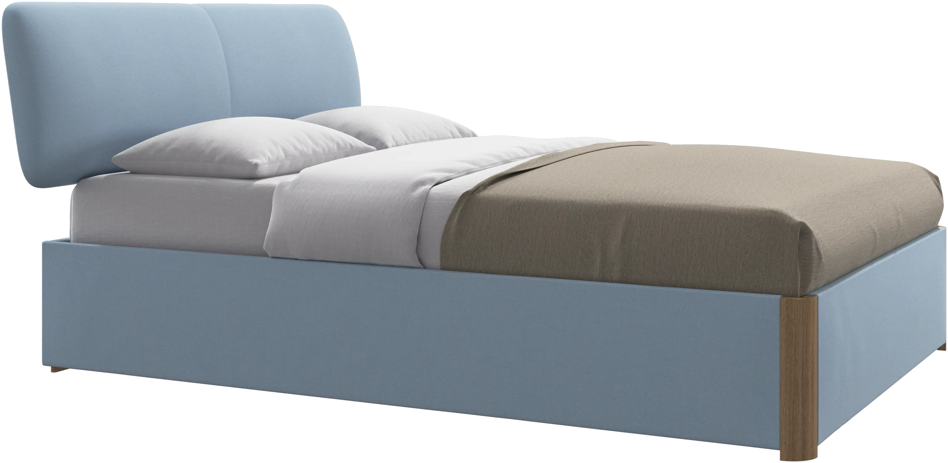 Element bed, bed-mounted headboard, with slats and storage solution, excl. mattress