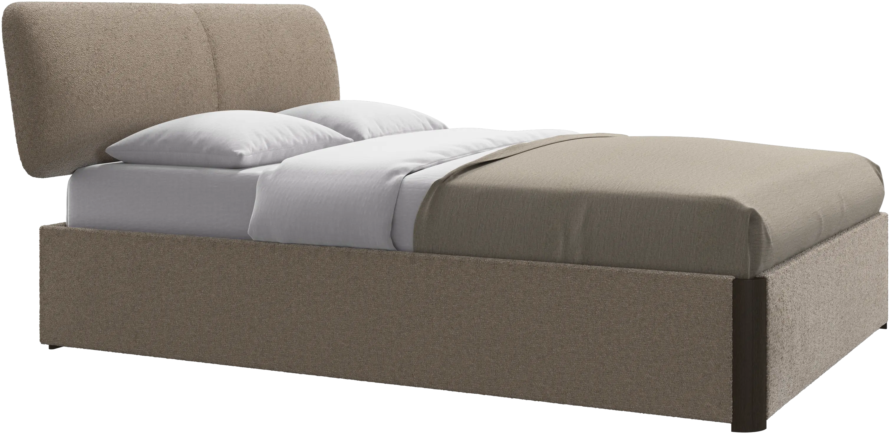 Element cama, cabecero montado en la cama, con láminas y solución de almacenamiento, excl. colchón