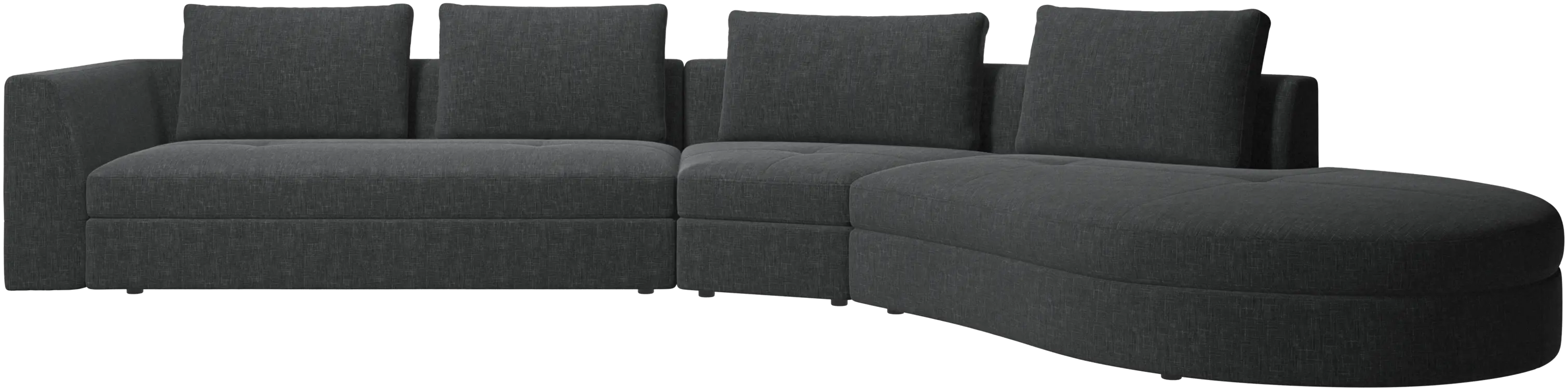 Bergamo sofa with round lounging unit,right