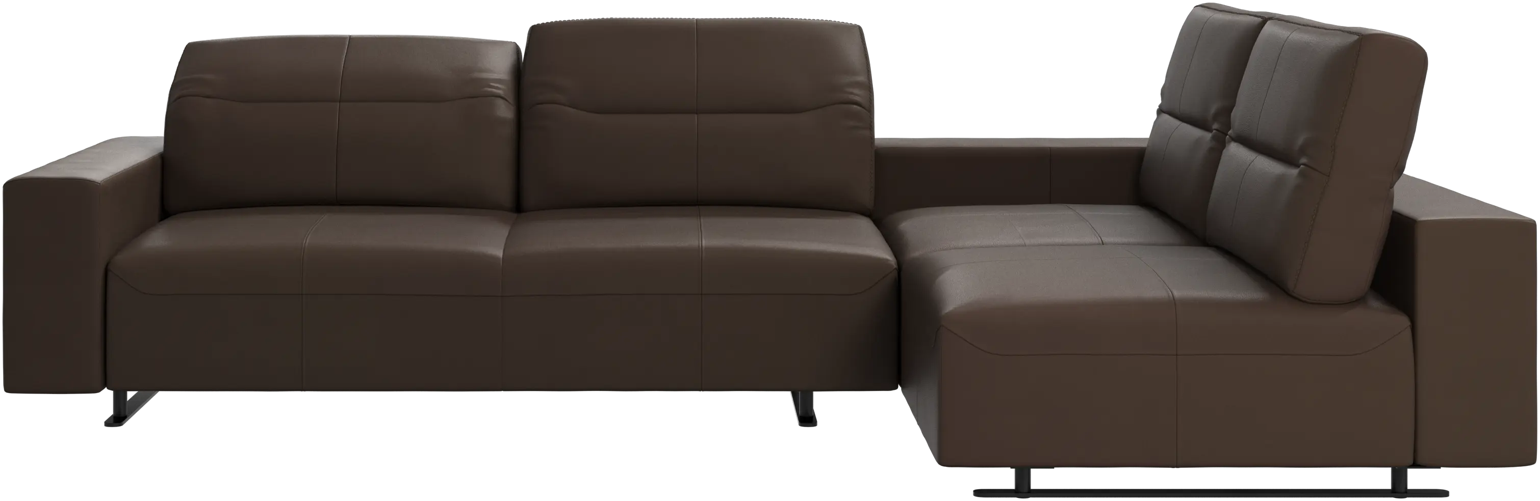 Hampton corner sofa with adjustable back and storage on left side