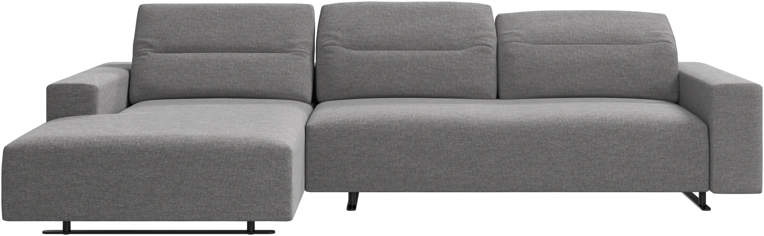 Hampton sofa with adjustable back and resting unit left side, storage right side