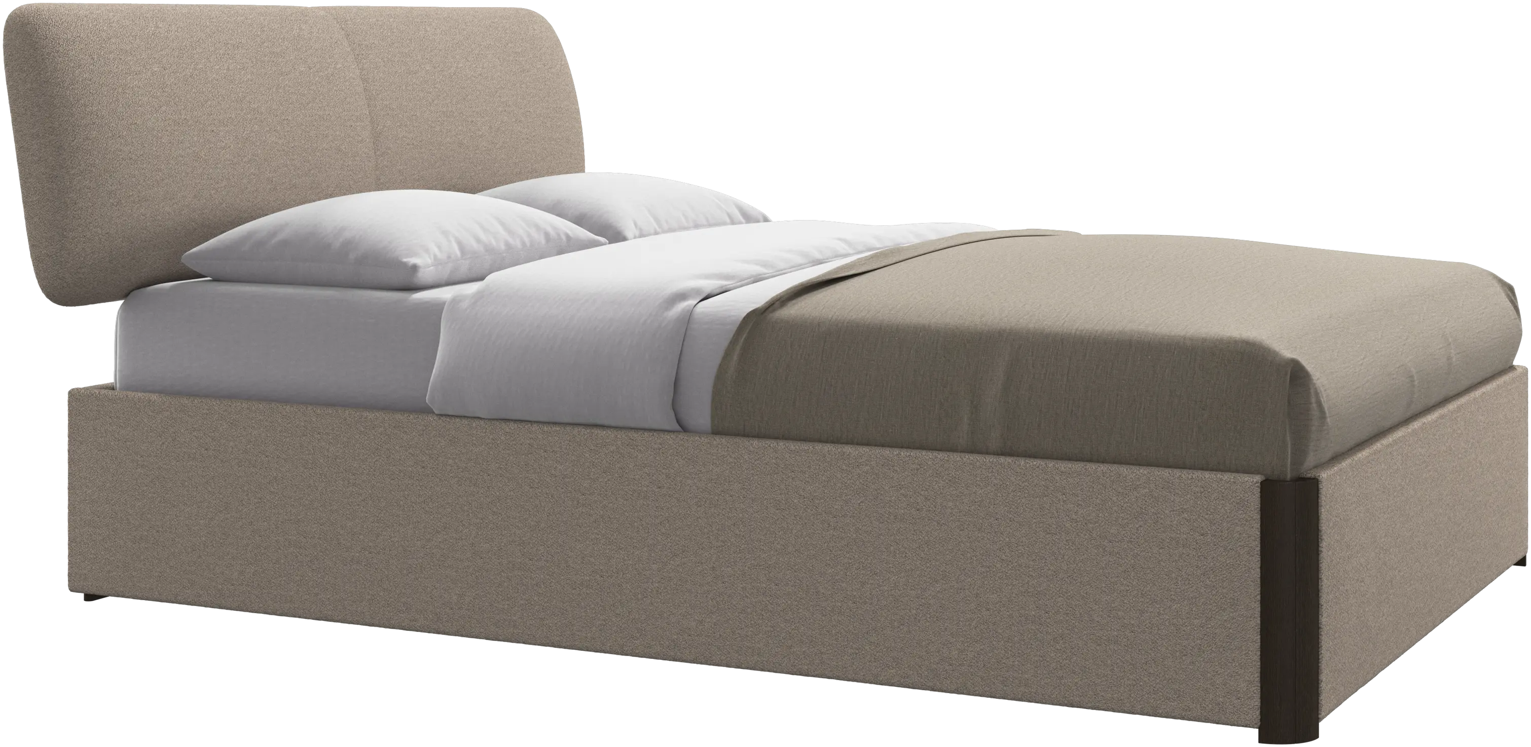 Element bed, bed-mounted headboard, with slats and storage solution, excl. mattress