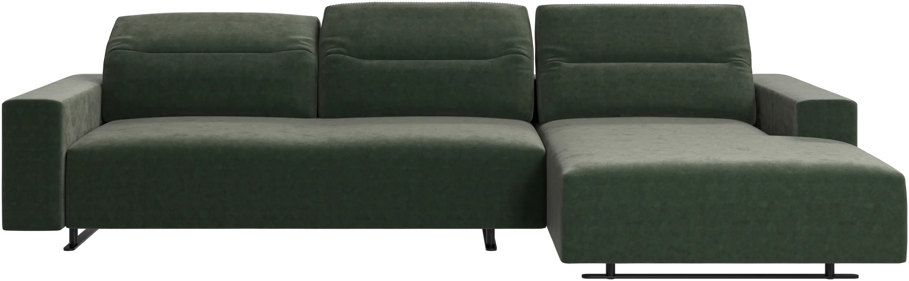 Hampton sofa with adjustable back, resting unit and storage both sides