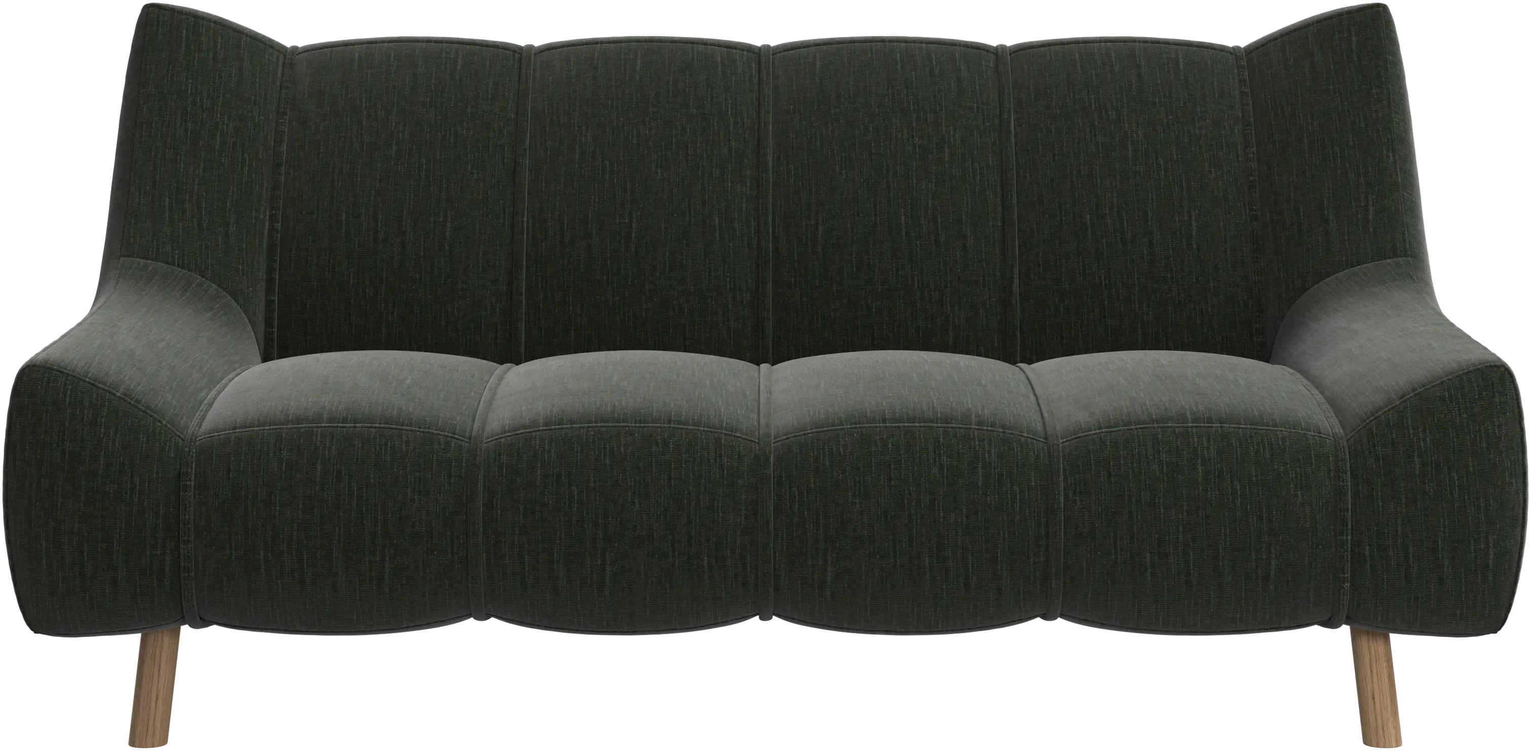 Canapé 2 places Nawabari, jambe en bois