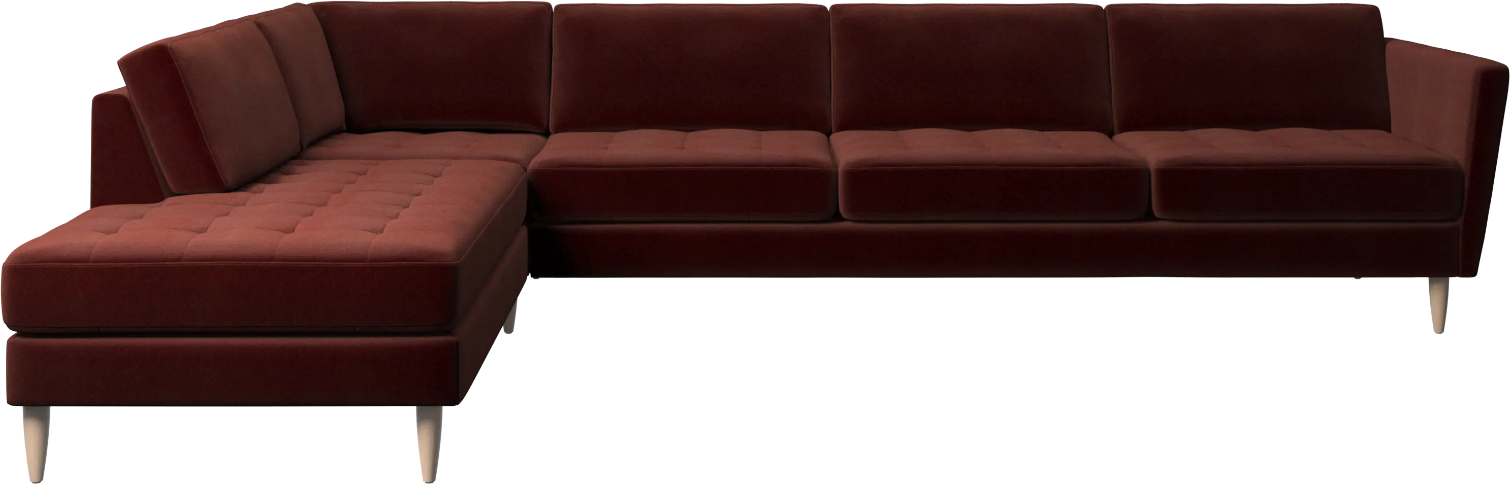 Osaka corner sofa with lounging unit, tufted seat
