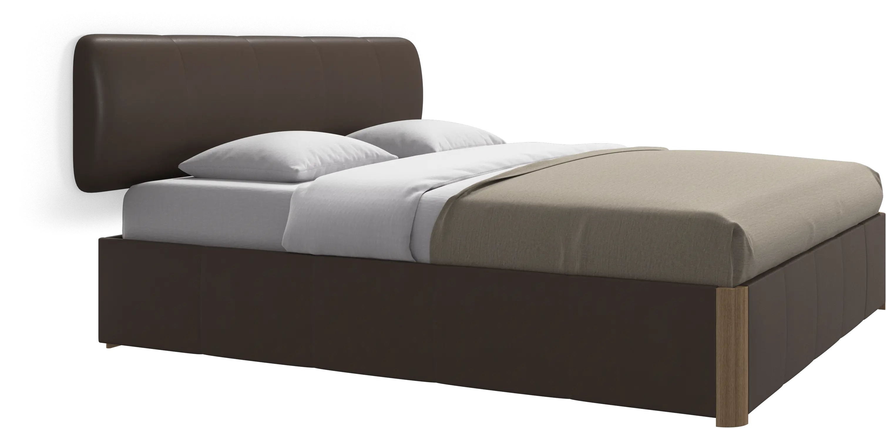 Element bed, wall-mounted headboard, with slats and storage solution, excl. mattress