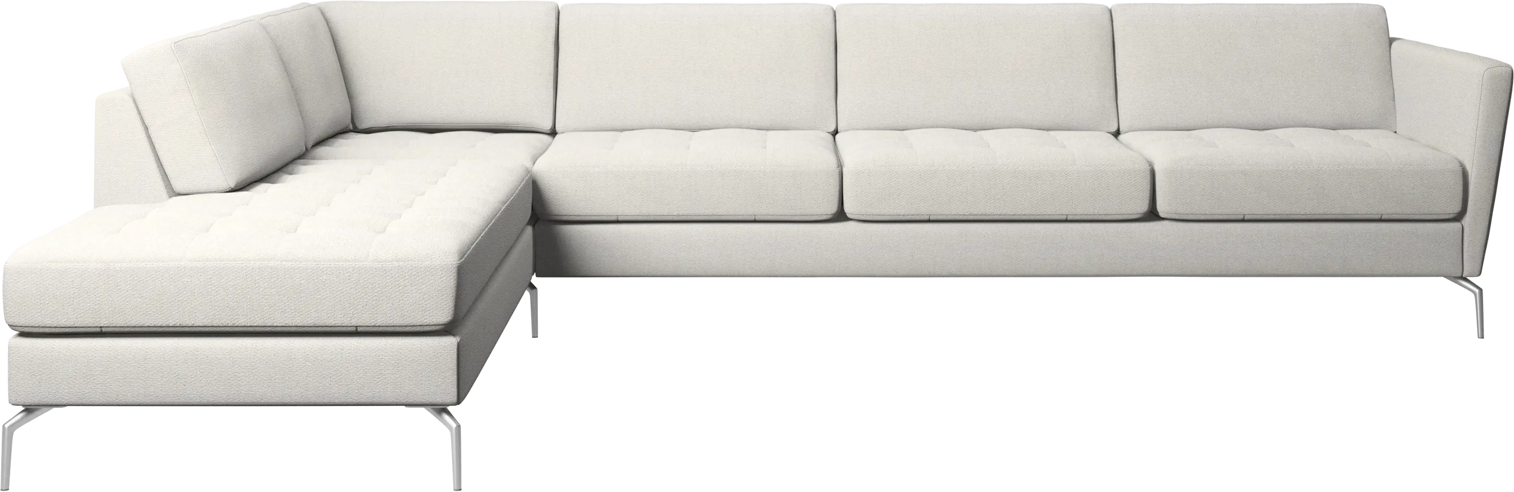 Osaka corner sofa with lounging unit, tufted seat