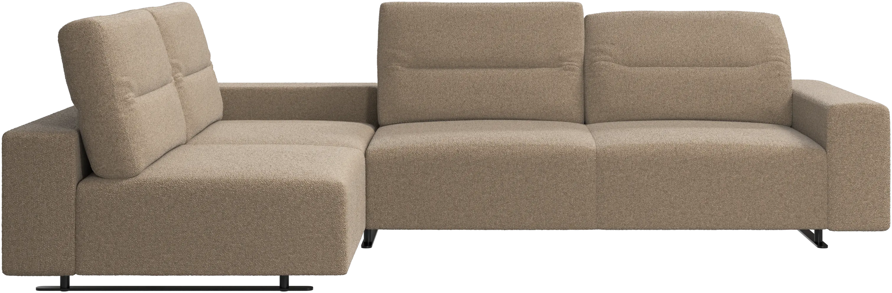 Hampton corner sofa with adjustable back and storage on right side
