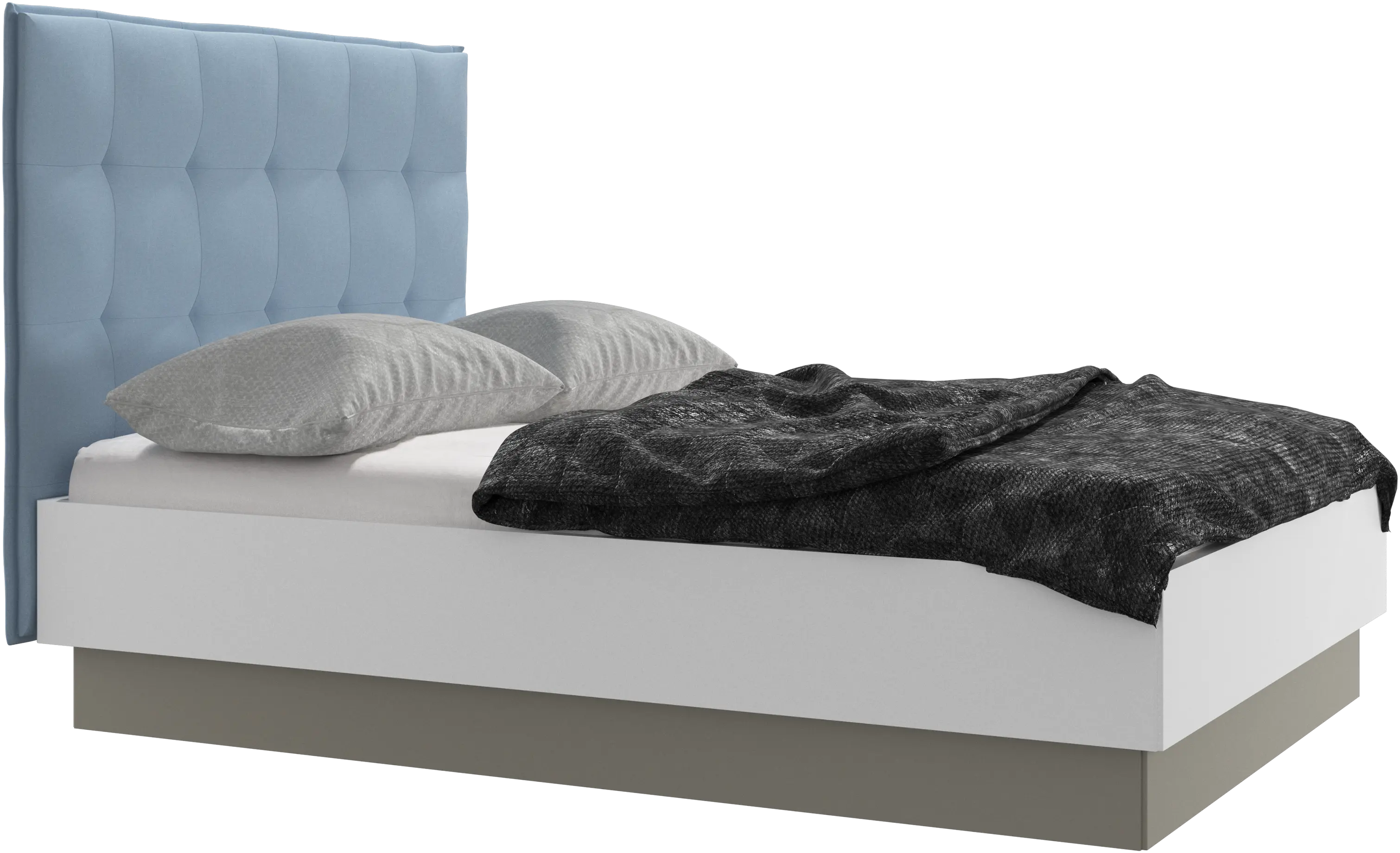 Cama con canapé Lugano, estructura elevable y tablado, no incluye colchón