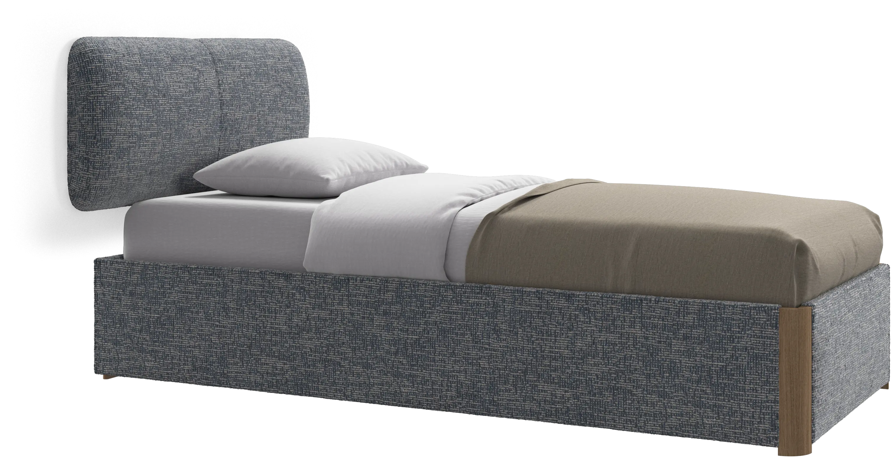 Element bed, wall-mounted headboard, with slats and storage solution, excl. mattress