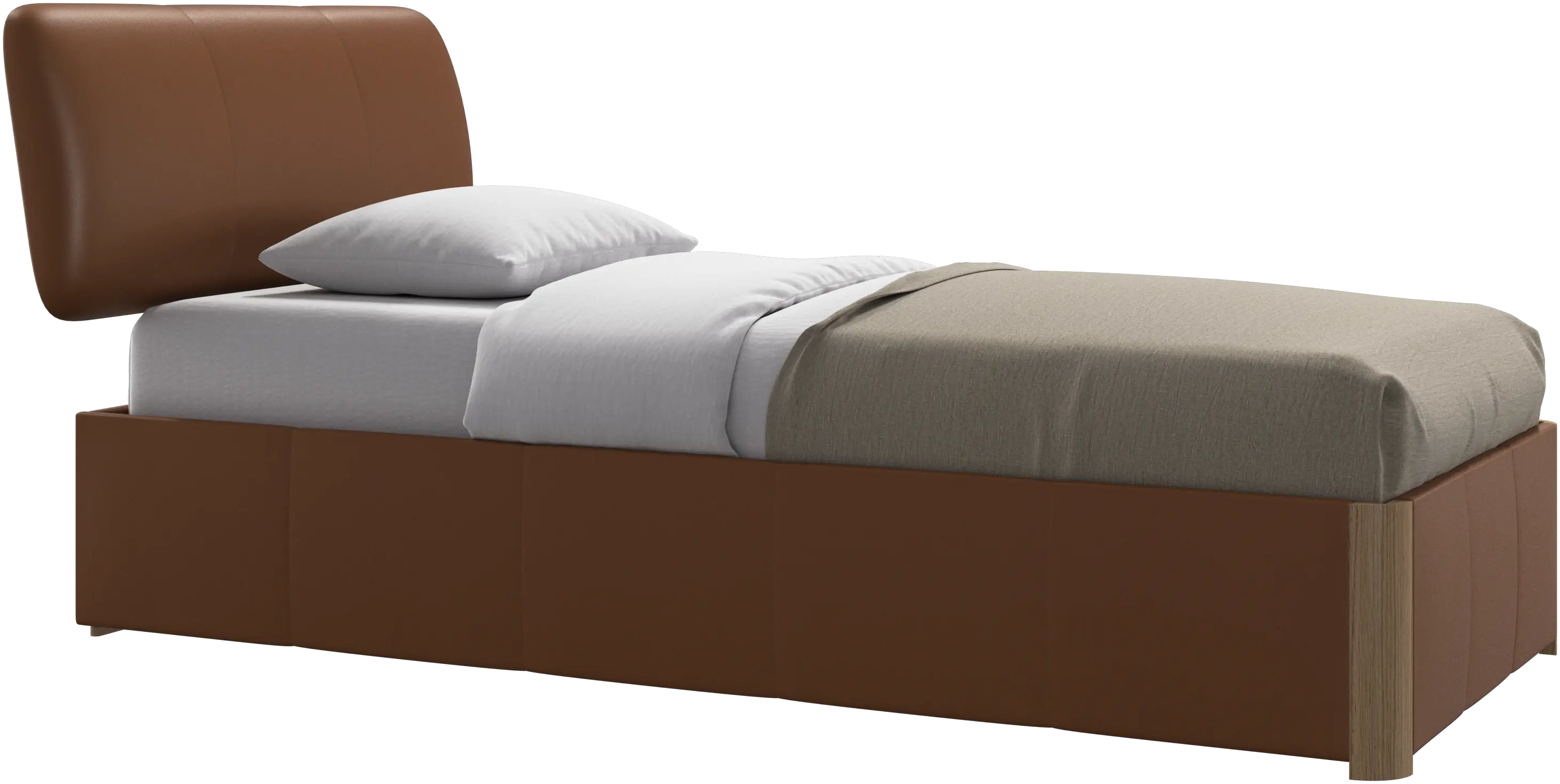 Element bed, bed-mounted headboard, with slats and storage solution, excl. mattress