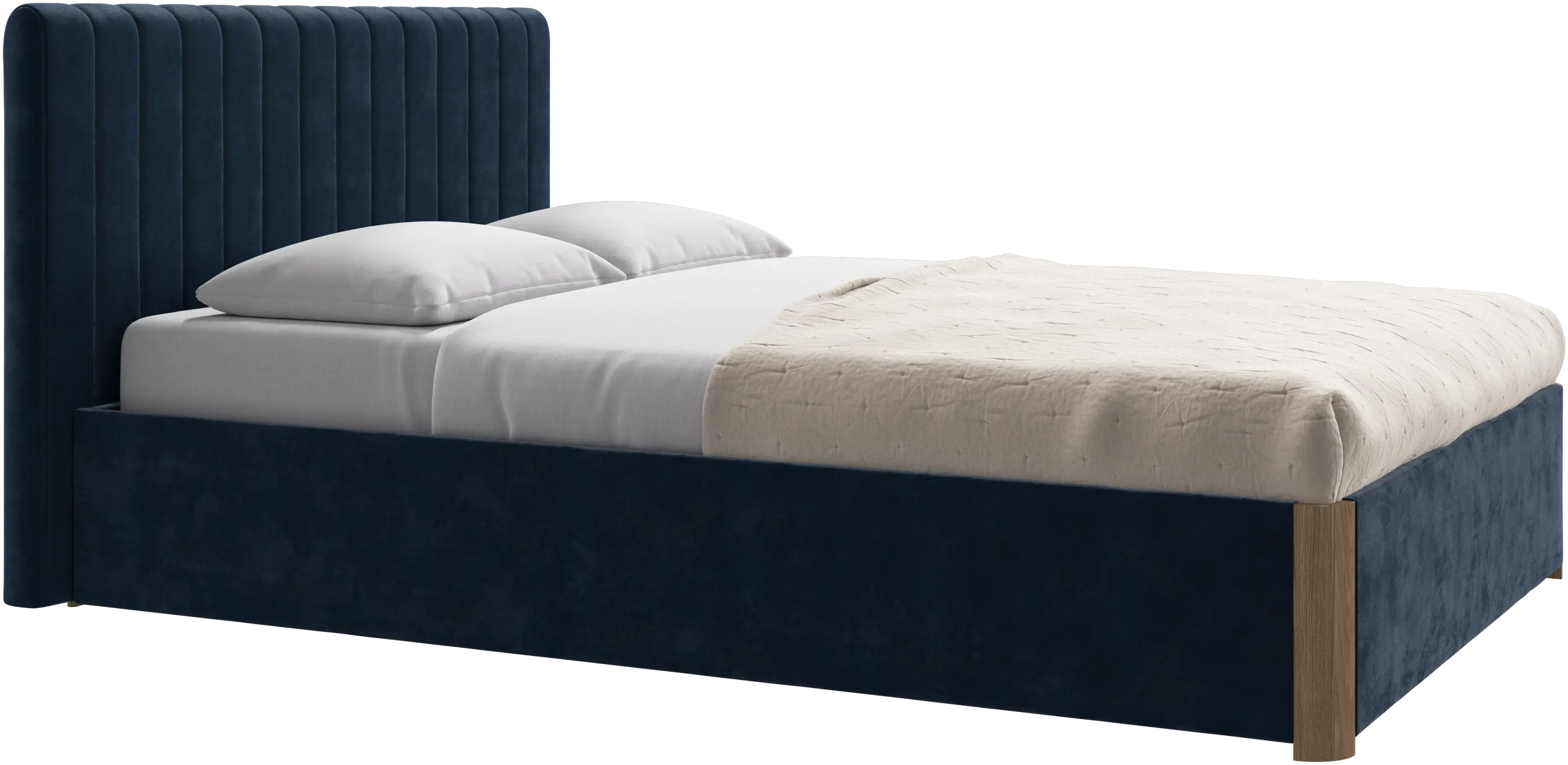 Element bed, bed-mounted headboard, with slats and storage solution, excl. mattress