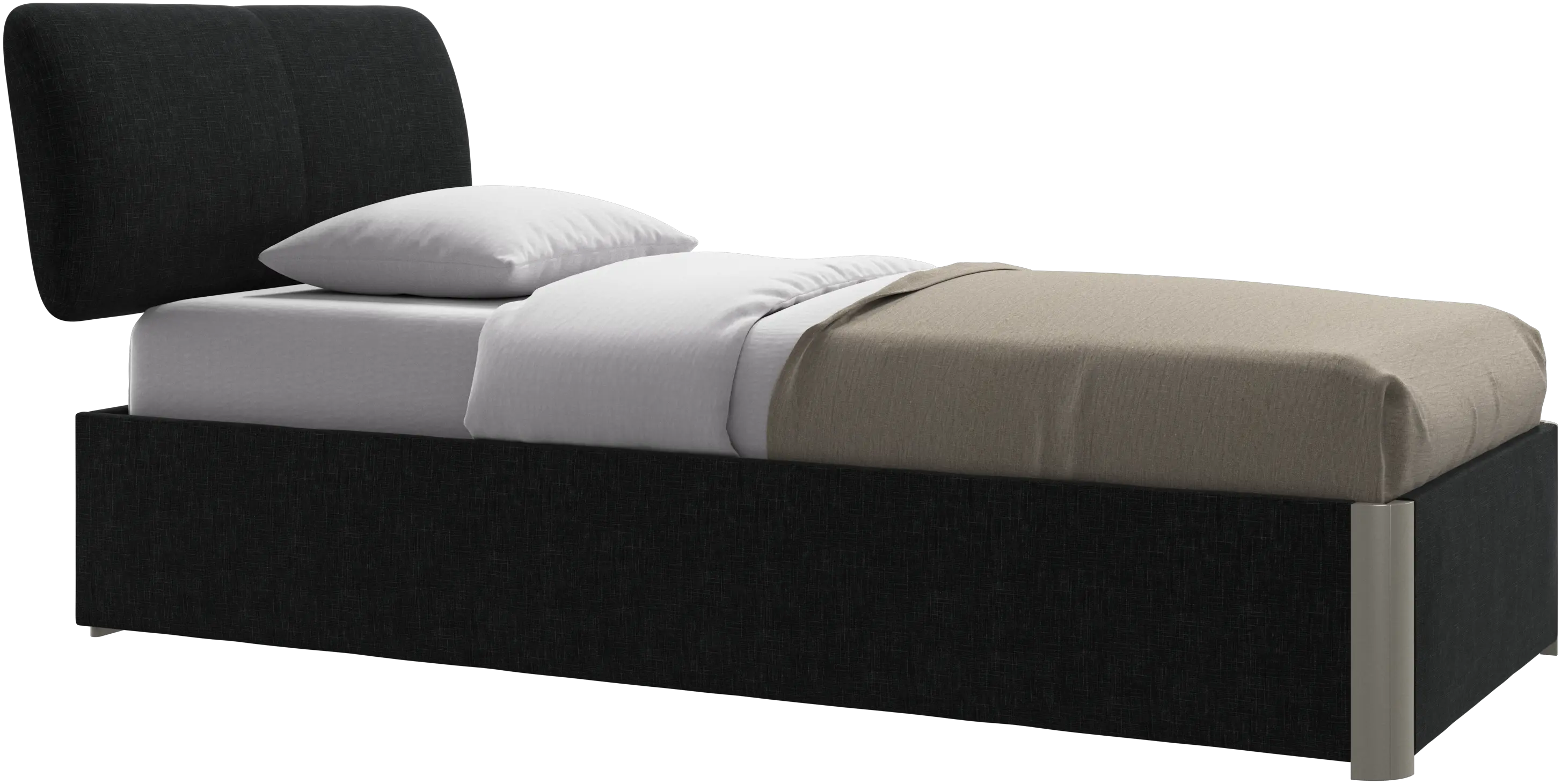 Element bed, bed-mounted headboard, with slats and storage solution, excl. mattress