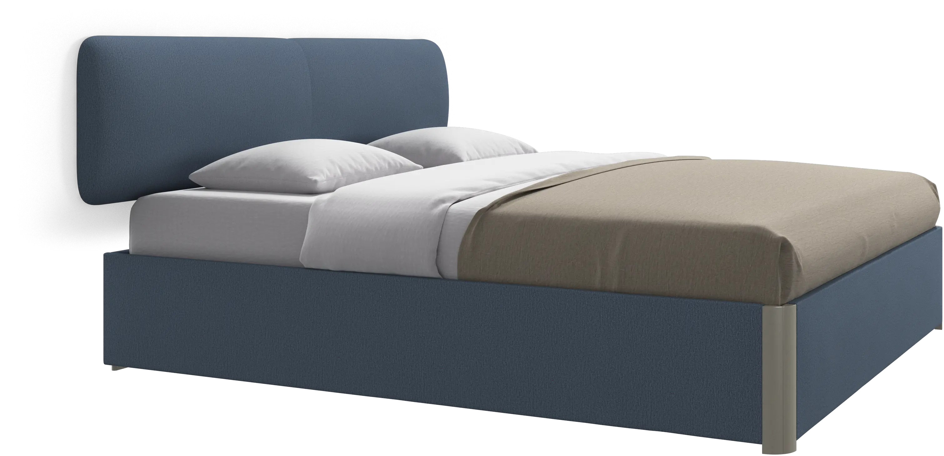 Element bed, wall-mounted headboard, with slats and storage solution, excl. mattress