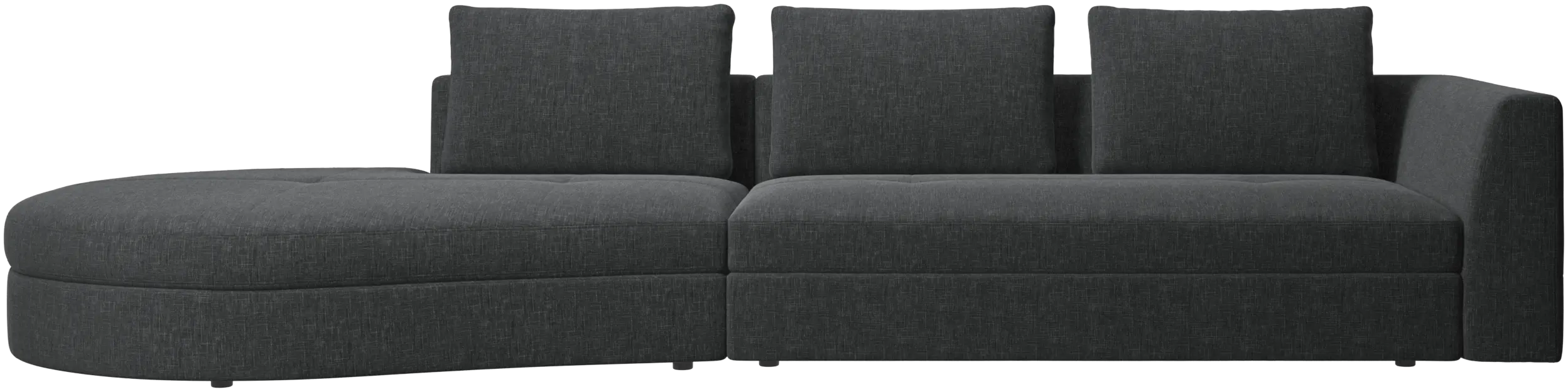 Bergamo sofa with round lounging unit, left