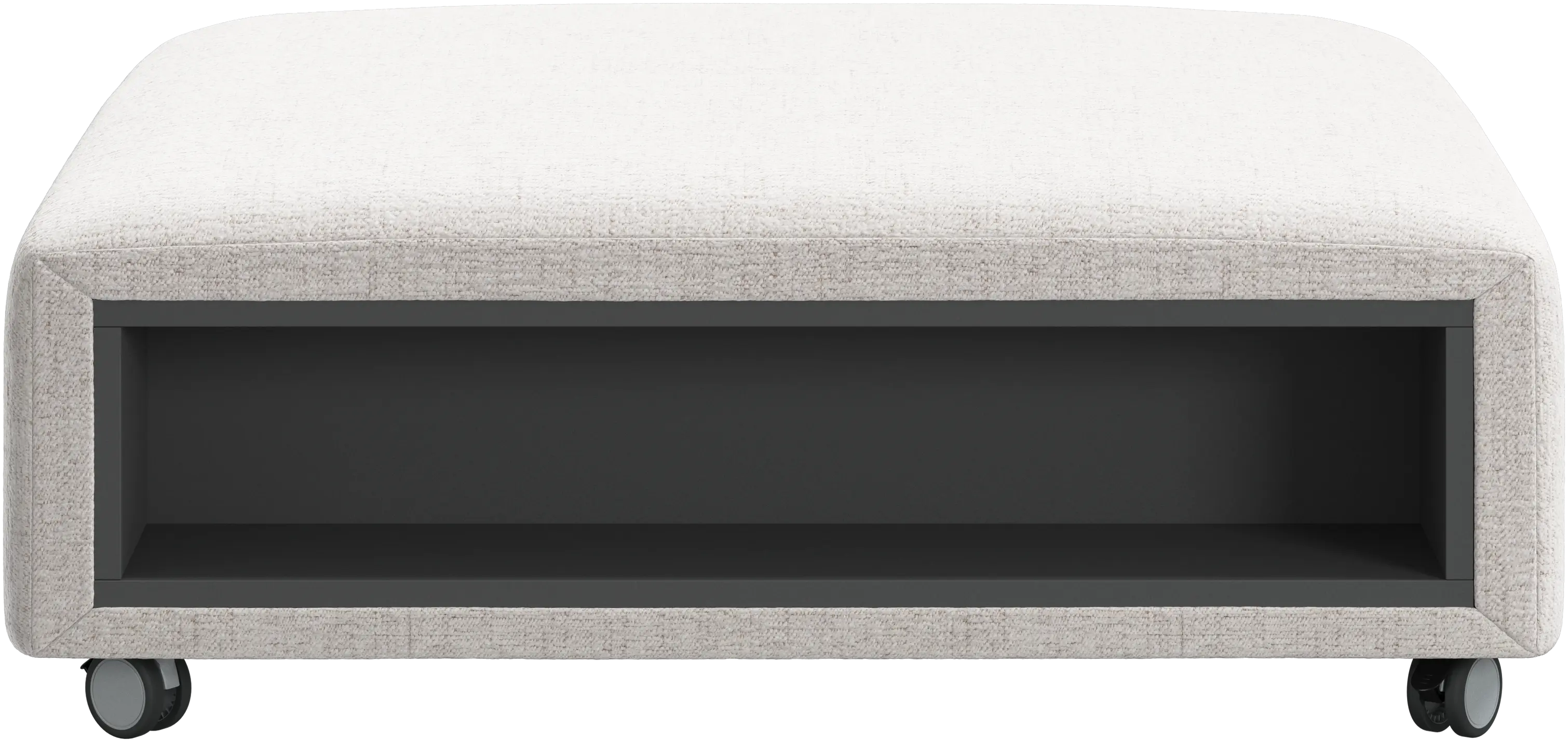 Hampton footstool on wheels with storage left and right sides
